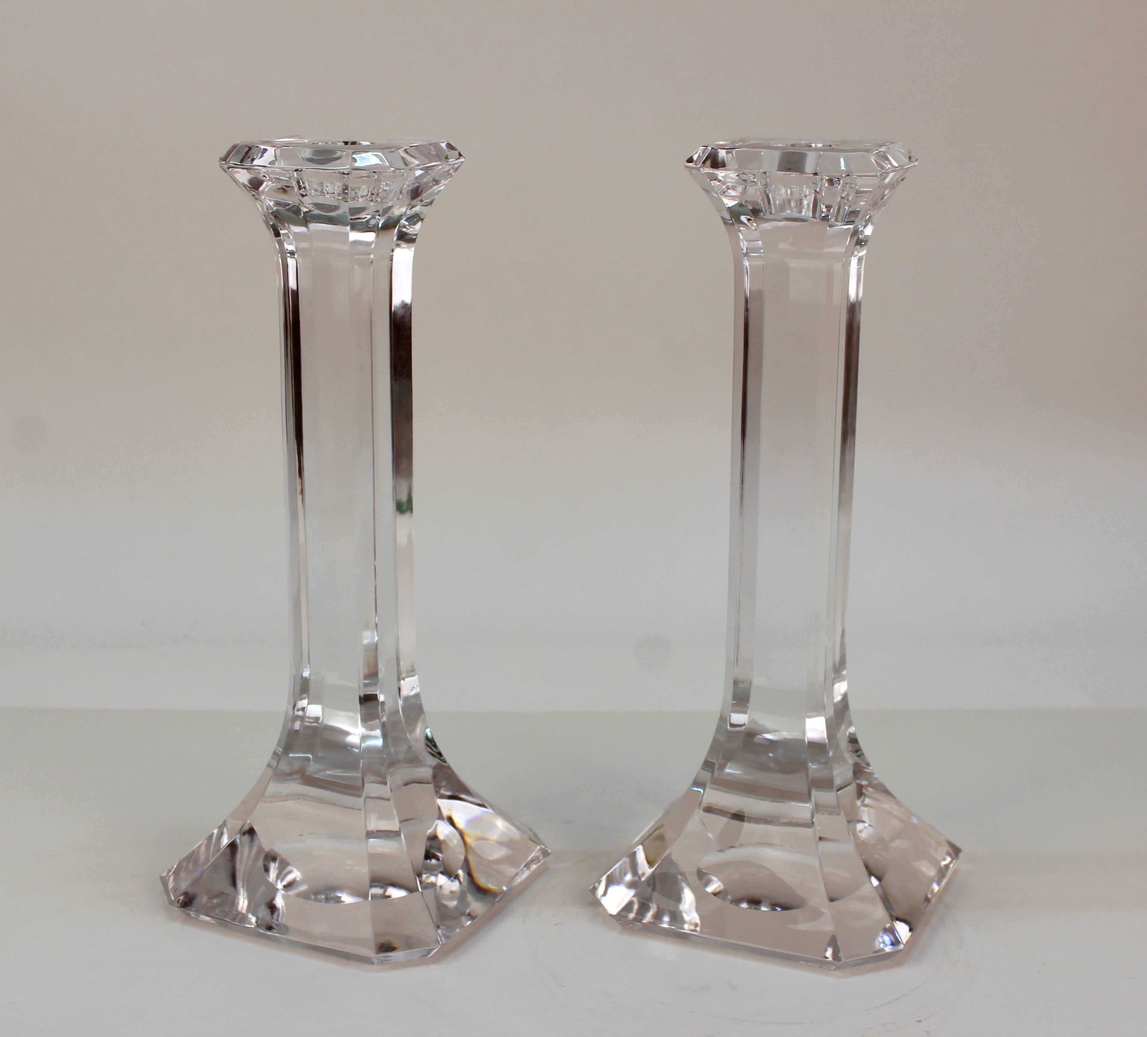 orrefors crystal candlesticks