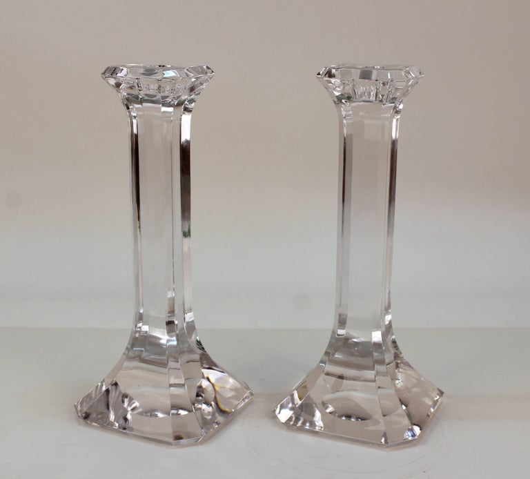 Orrefors Regina Candlesticks in Crystal at 1stDibs