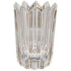 Vase moderne scandinave en cristal au plomb transparent à fleurs Orrefors de Jan Johansson, Suède