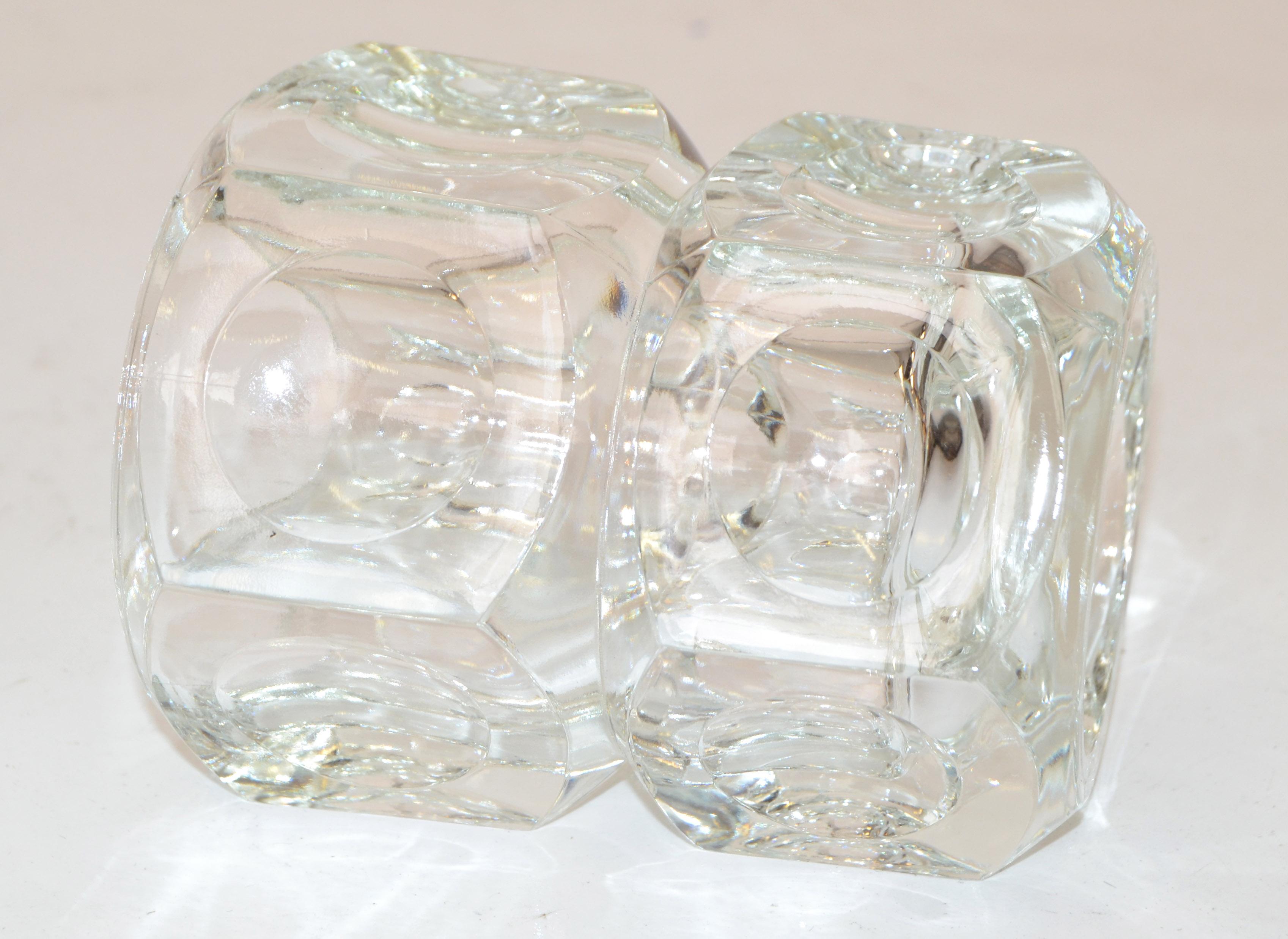  Orrefors Scandinavian Modernist Transparent Blown Crystal Glass Bubble Vase 60s For Sale 3