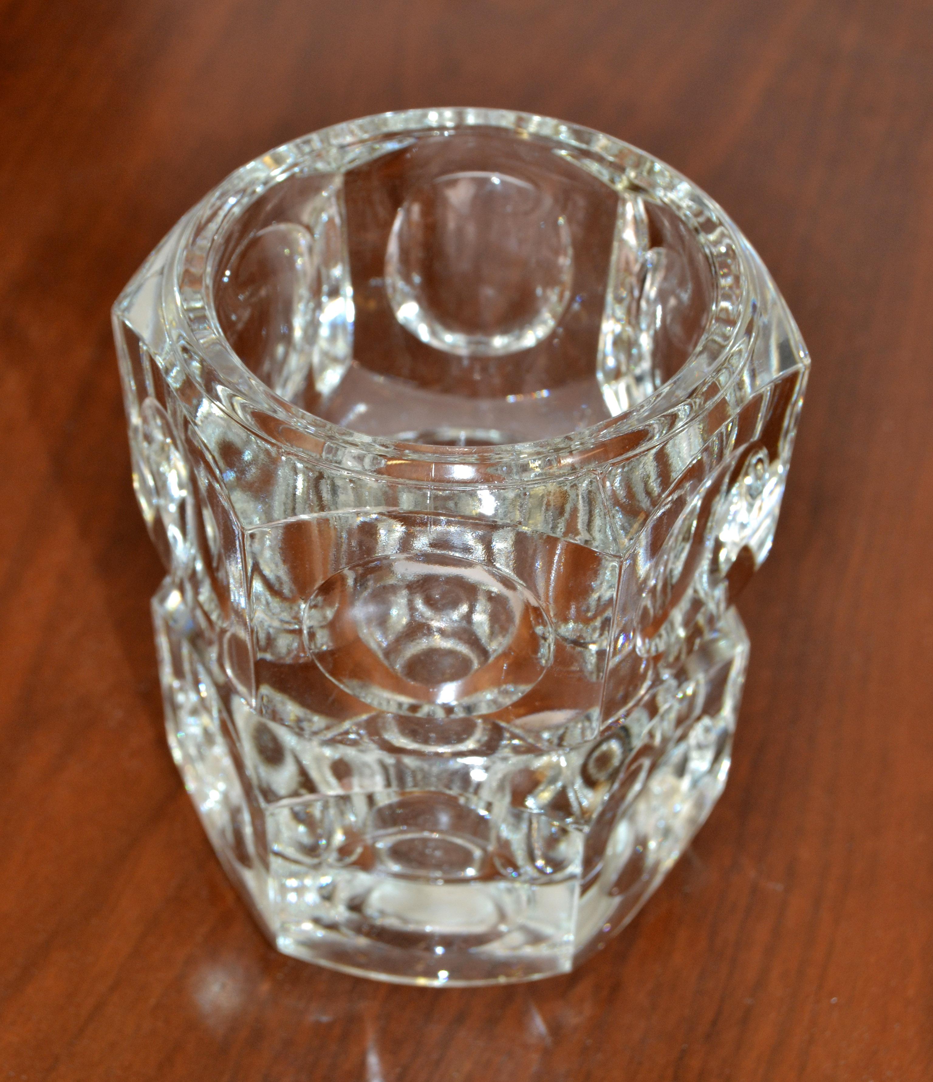  Orrefors Scandinavian Modernist Transparent Blown Crystal Glass Bubble Vase 60s For Sale 4
