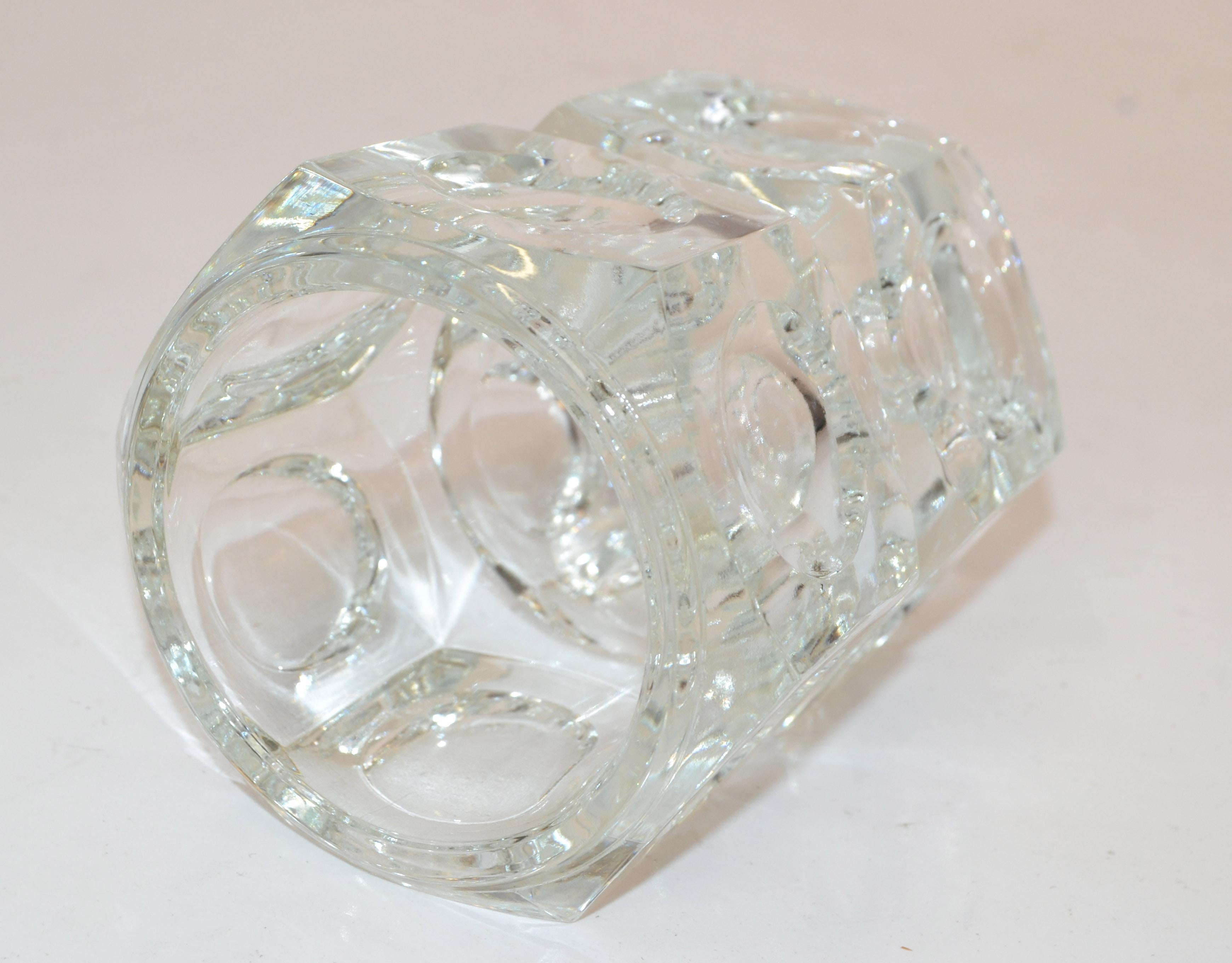 Hand-Crafted  Orrefors Scandinavian Modernist Transparent Blown Crystal Glass Bubble Vase 60s For Sale