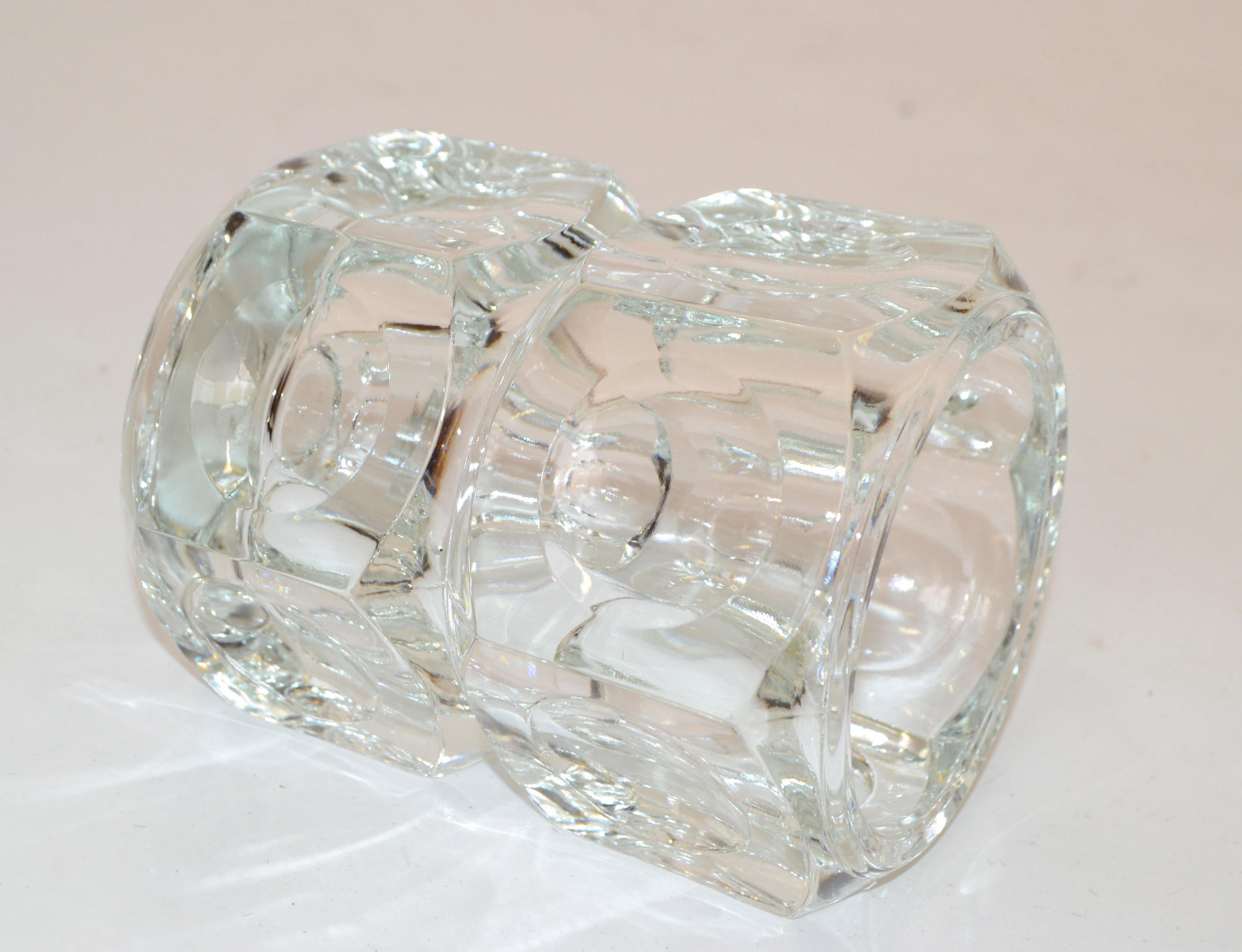 Mid-20th Century  Orrefors Scandinavian Modernist Transparent Blown Crystal Glass Bubble Vase 60s For Sale