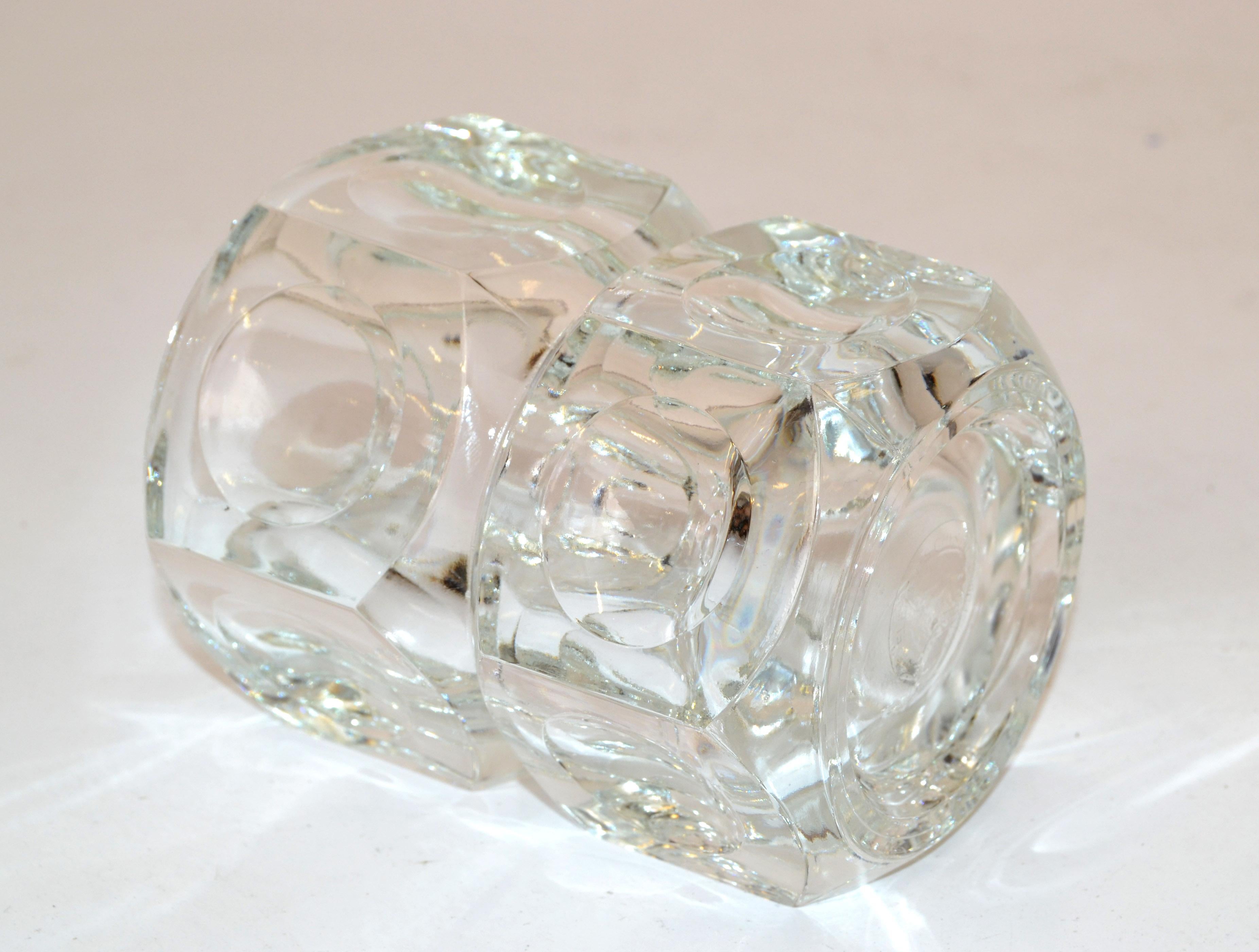 Blown Glass  Orrefors Scandinavian Modernist Transparent Blown Crystal Glass Bubble Vase 60s For Sale