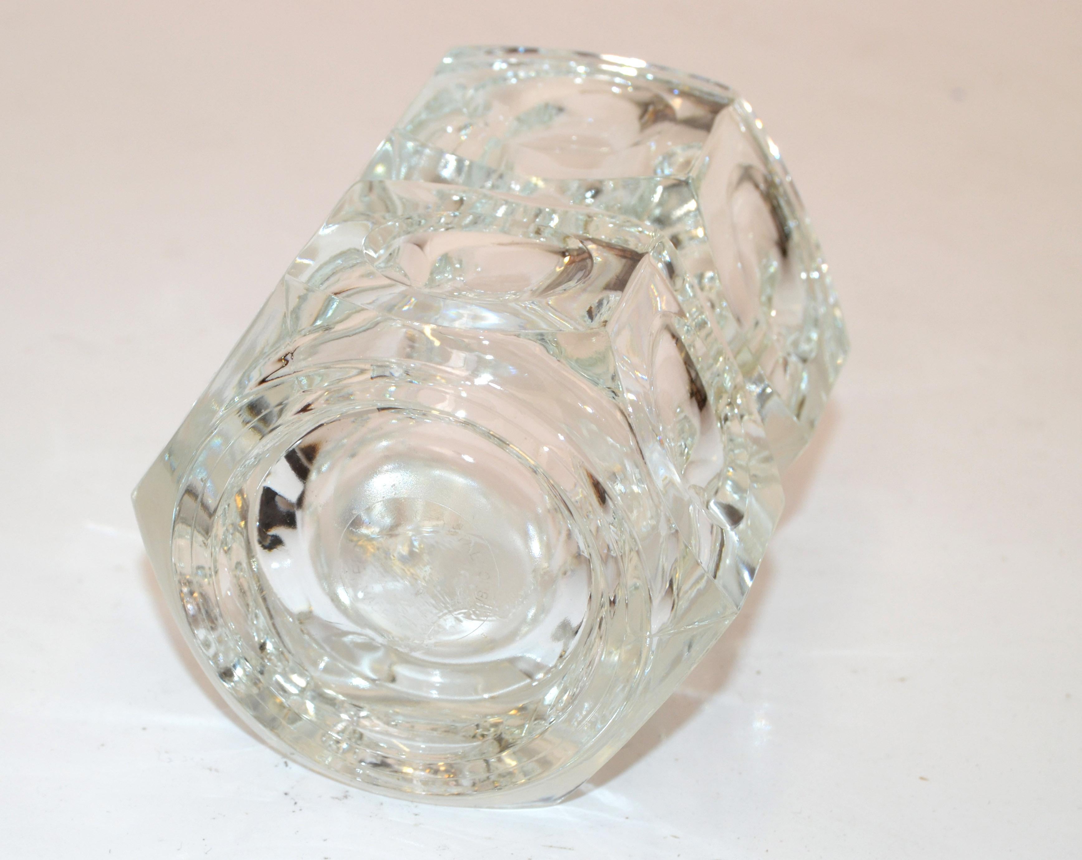  Orrefors Scandinavian Modernist Transparent Blown Crystal Glass Bubble Vase 60s For Sale 1