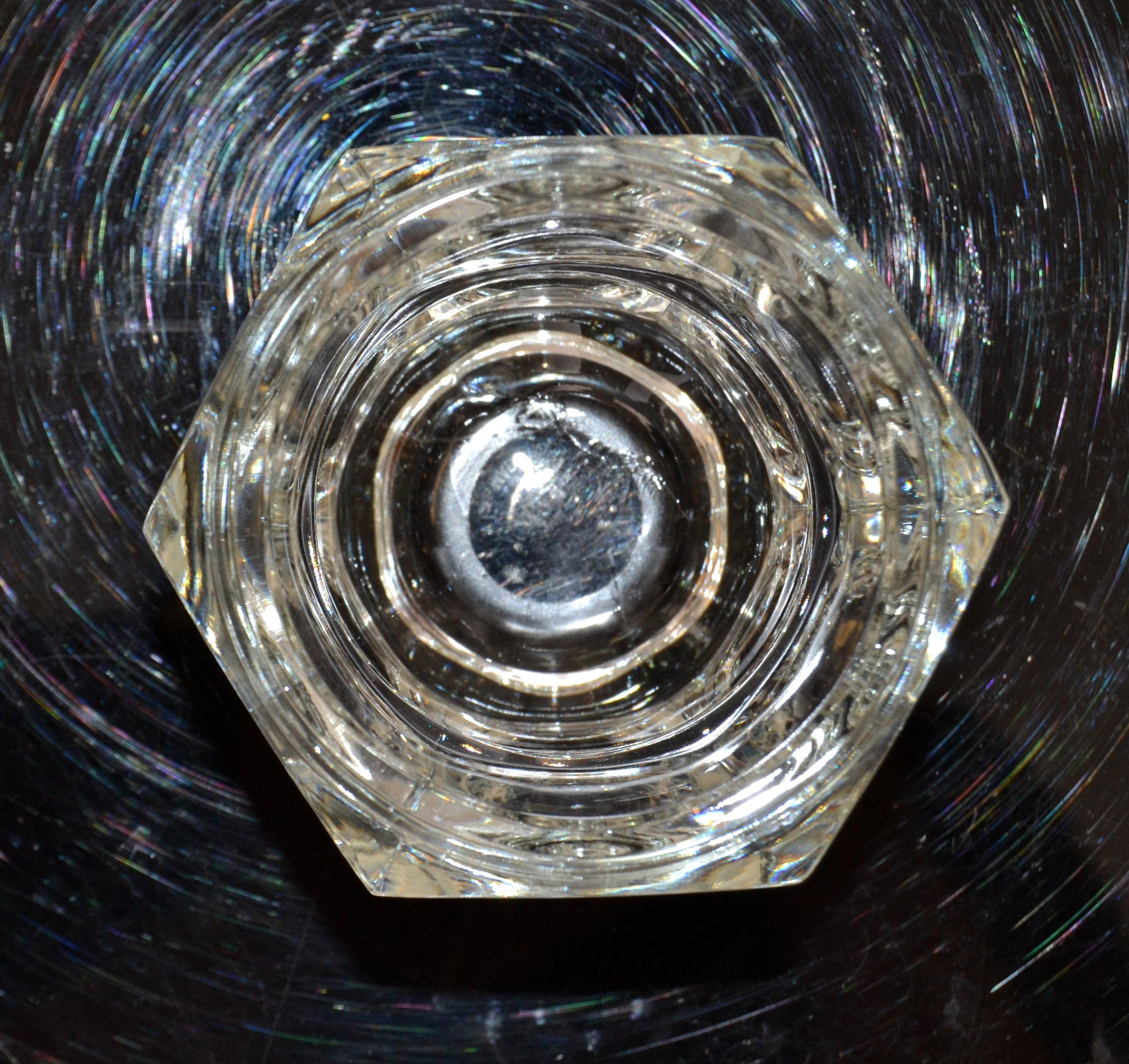  Orrefors Scandinavian Modernist Transparent Blown Crystal Glass Bubble Vase 60s For Sale 2