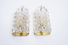 Orrefors Sconces Brass and bubble Glass  Orrefors Sweden, 19700