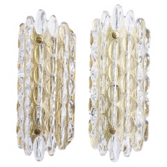 Orrefors Sconces Brass and bubble Glass  Orrefors Sweden, 19700