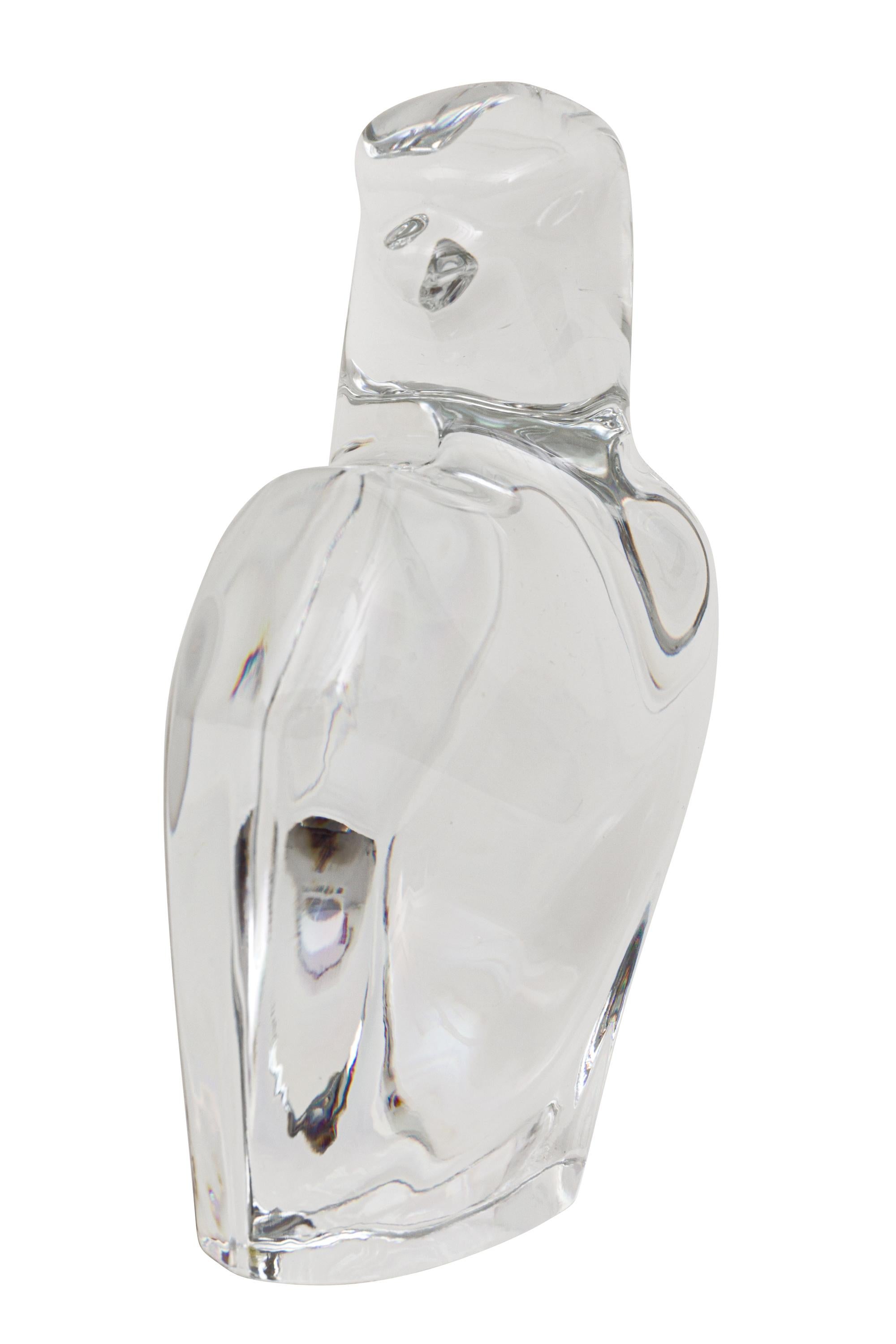 Swedish Orrefors Signed Crystal Eagle Sculpture by Olle Alberius, Sweden 1980s For Sale