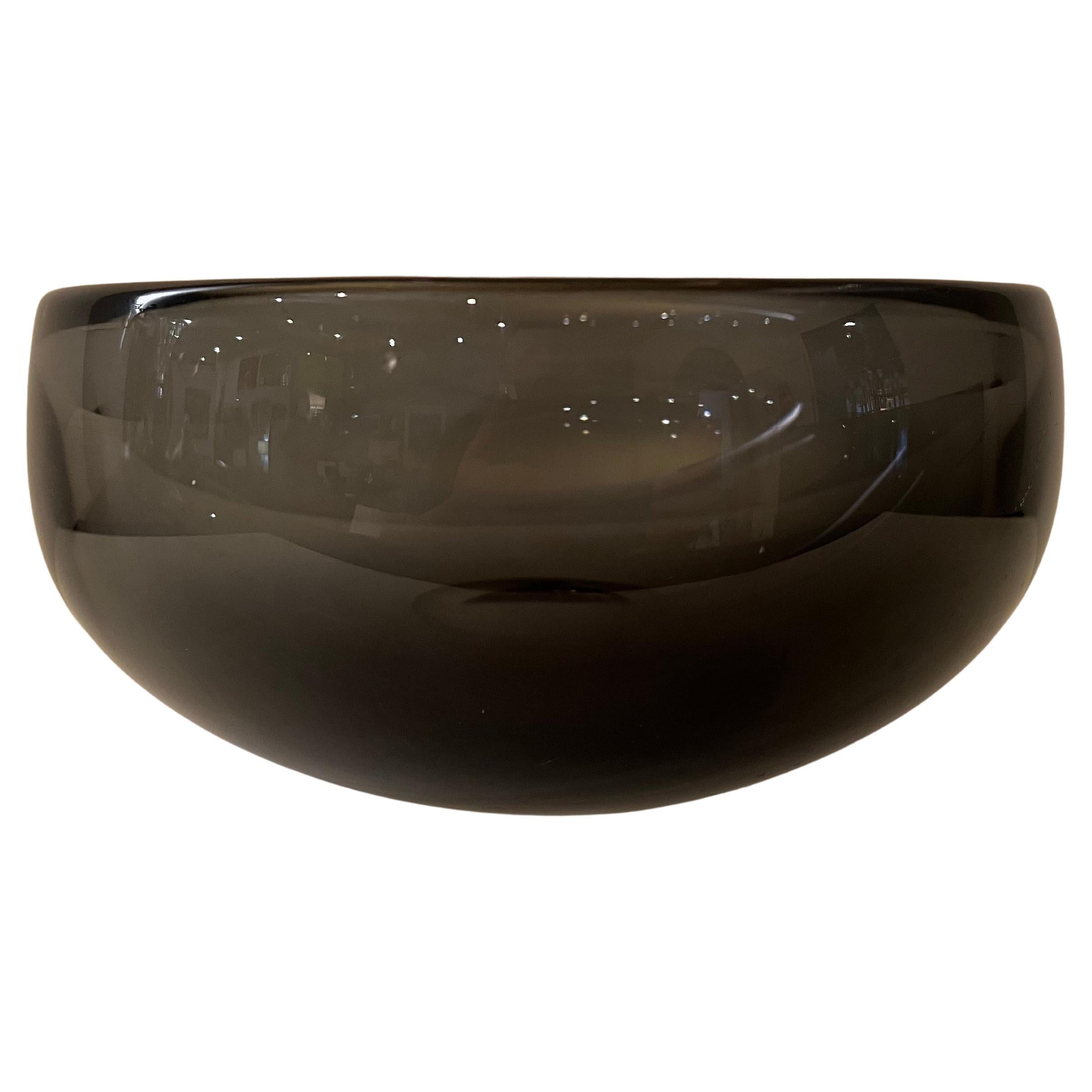 Orrefors Smoked Glass Large Bowl Signed Designede by  Sven Palmquist In Excellent Condition In San Diego, CA
