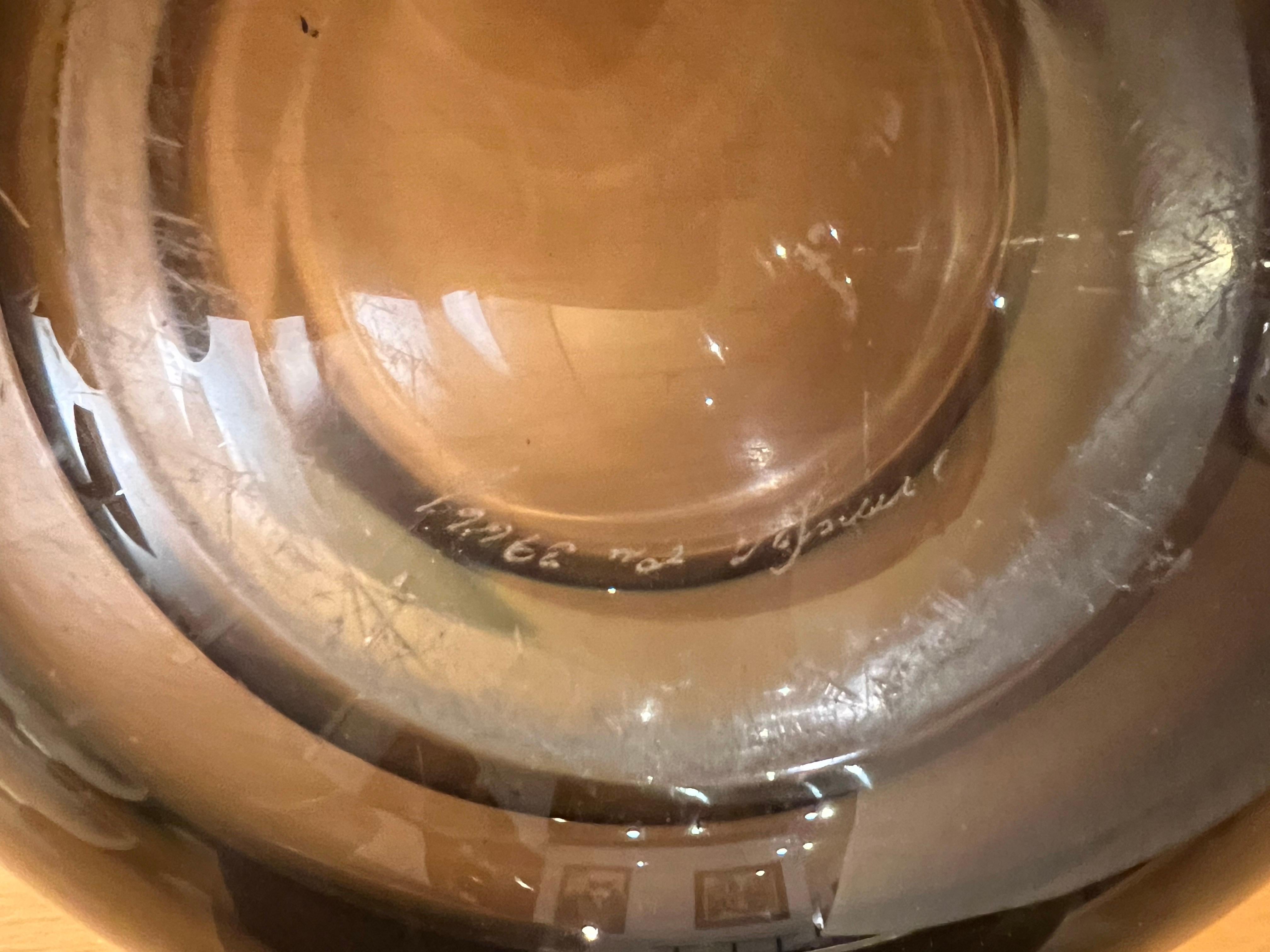 20th Century Orrefors Smoked Glass Large Bowl Signed Designede by  Sven Palmquist