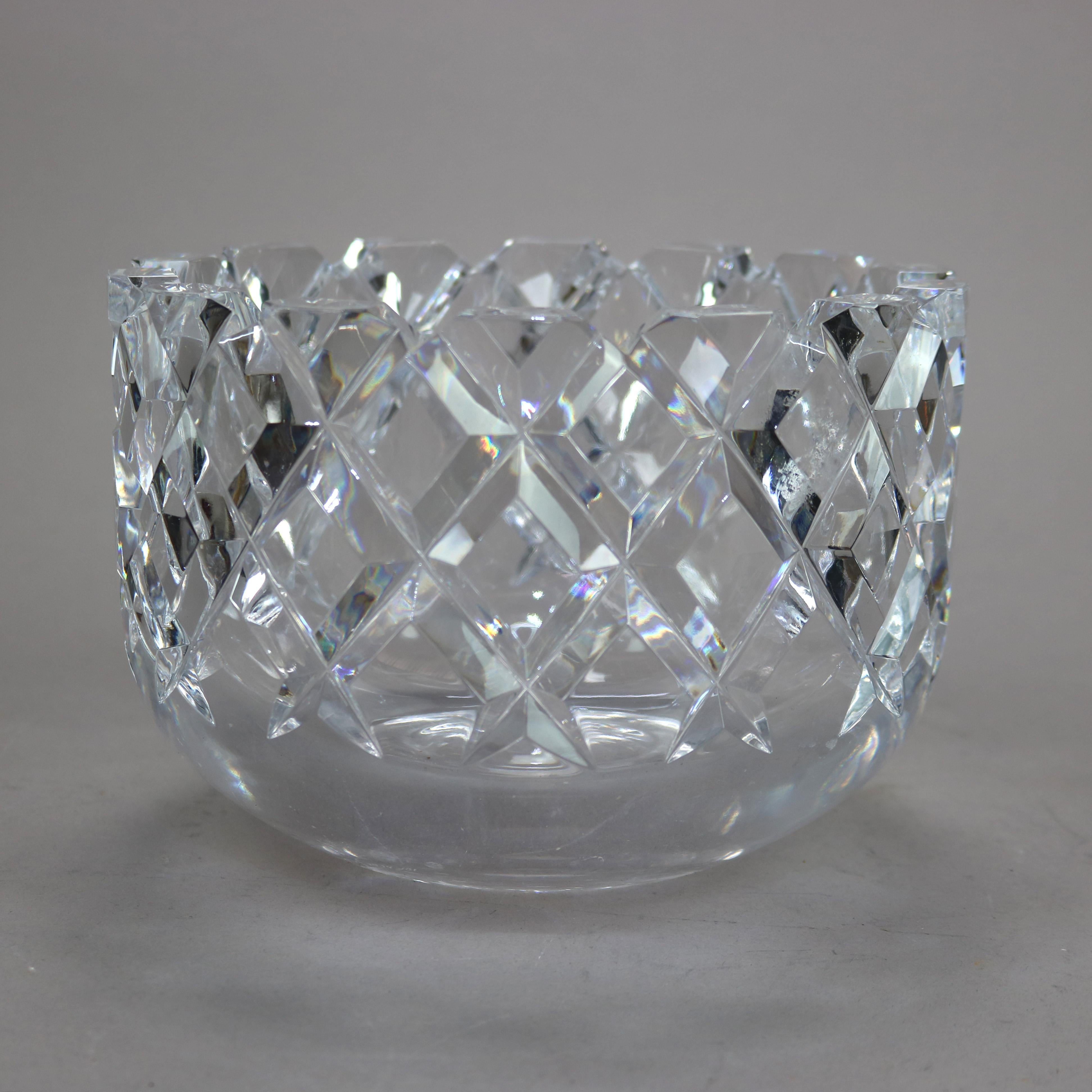 20th Century Orrefors Sofiero Cut Lead Crystal Fruit Bowl 20th C For Sale