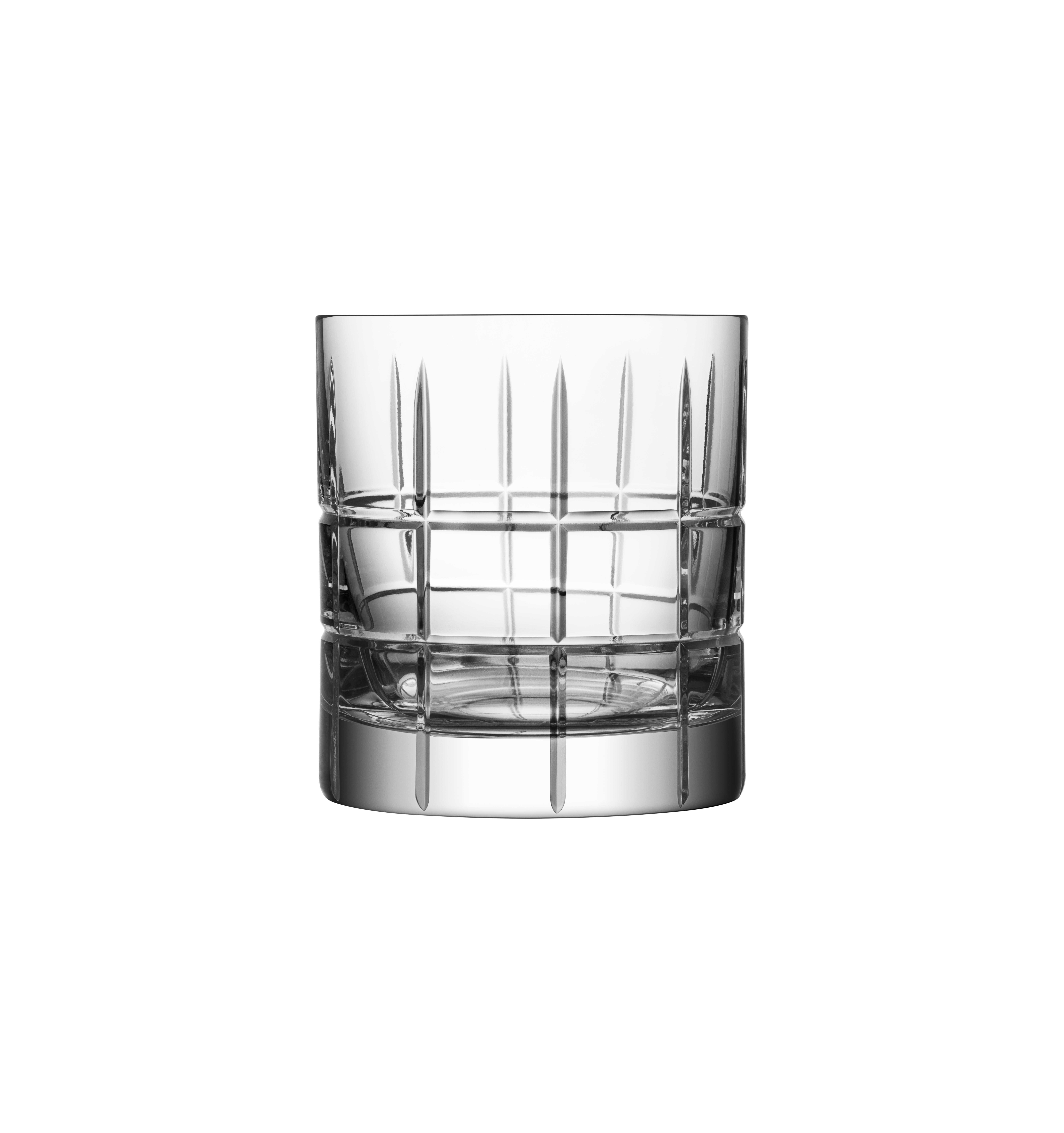 Street Old Fashioned from Orrefors, which holds 8 oz, is ideal for serving spirits or cocktails. The OF glass has a checked motif of straight lines inspired by the criss-cross streets and avenues of Manhattan, New York. Use the lowest cut on Street