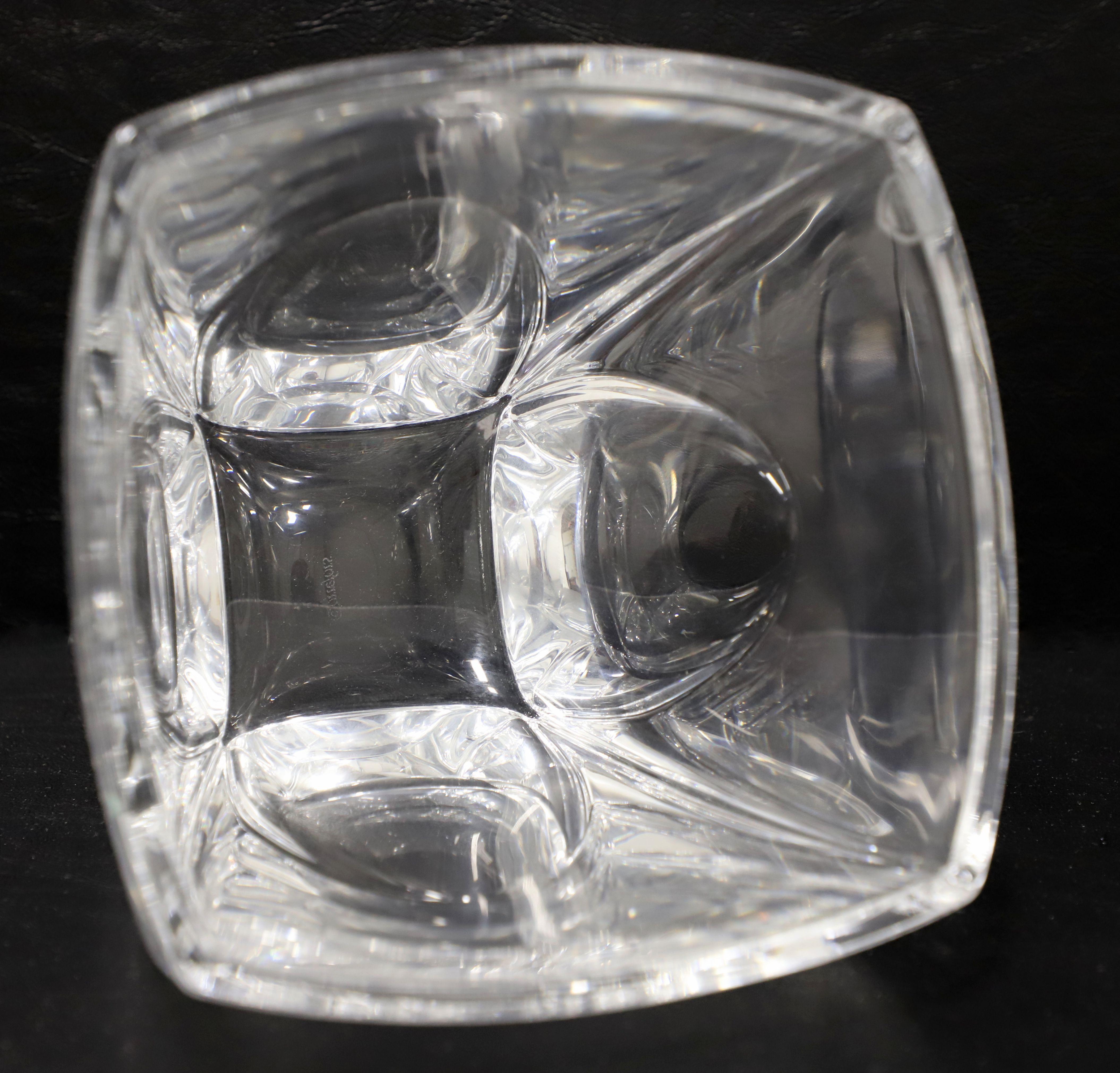 Cristal ORREFORS Suède Vase carré en cristal clair de 7