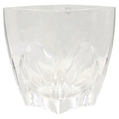 ORREFORS Sweden 7" Square Clear Crystal Vase - B