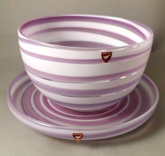 Orrefors Sweden Bowl With Colored Crystal Dish