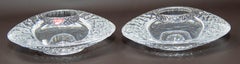 Orrefors Sweden Crystal Discus Votive Candle Holder by Lars Hellsten a Pair
