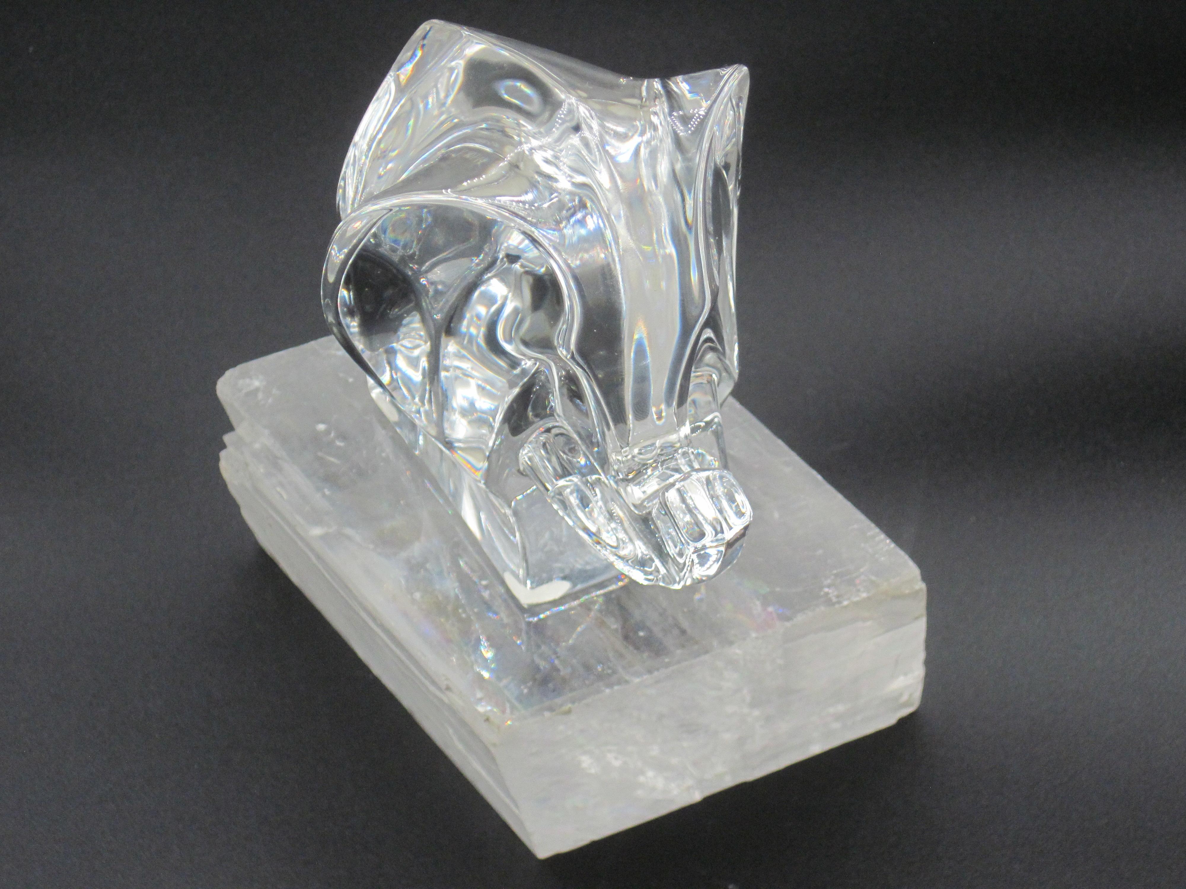 Orrefors Sweden Crystal Elephant Paperweight Desk Accessory 4