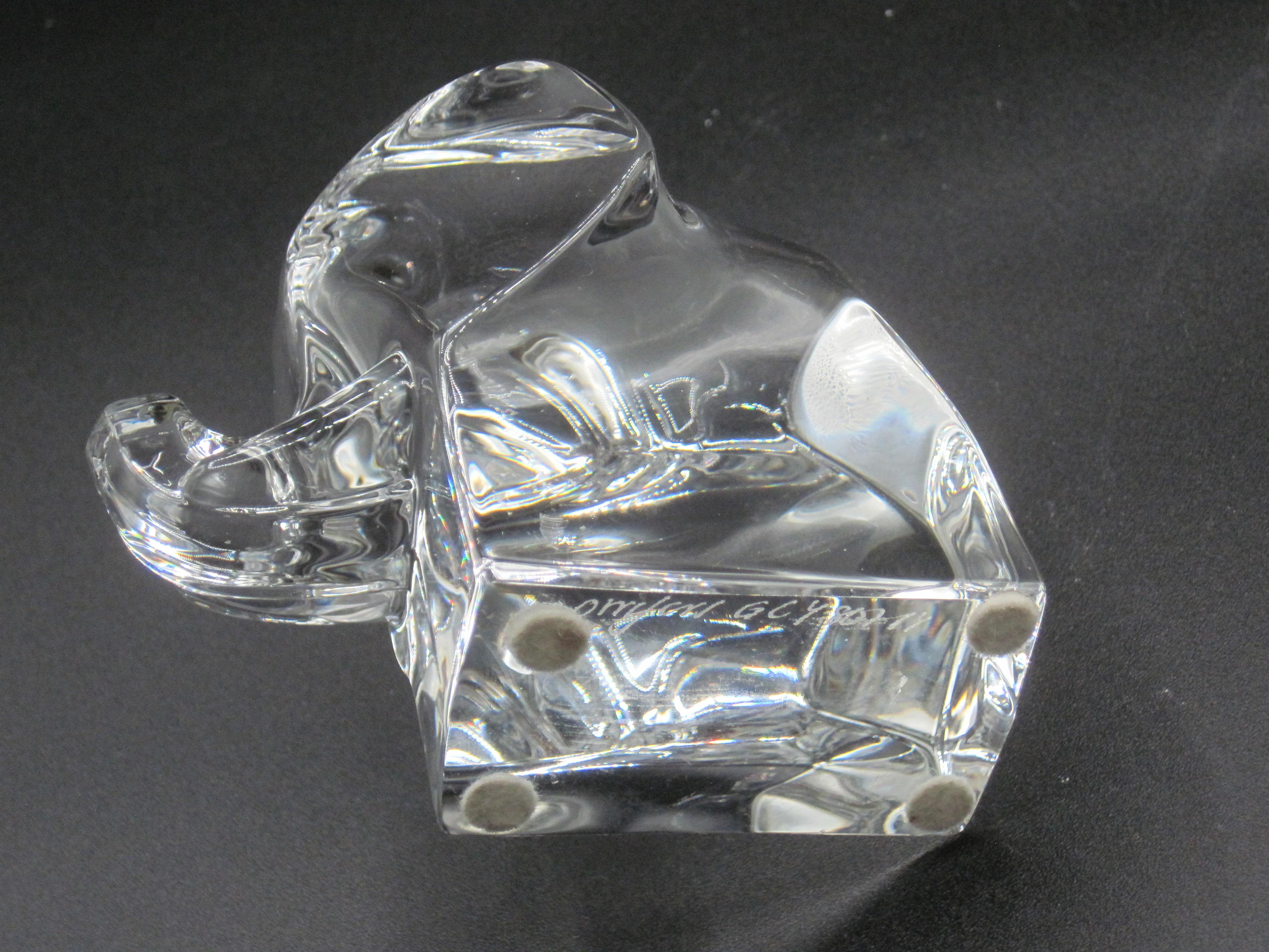 Orrefors Sweden Crystal Elephant Paperweight Desk Accessory 5