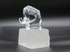Orrefors Sweden Crystal Elephant Paperweight Desk Accessory