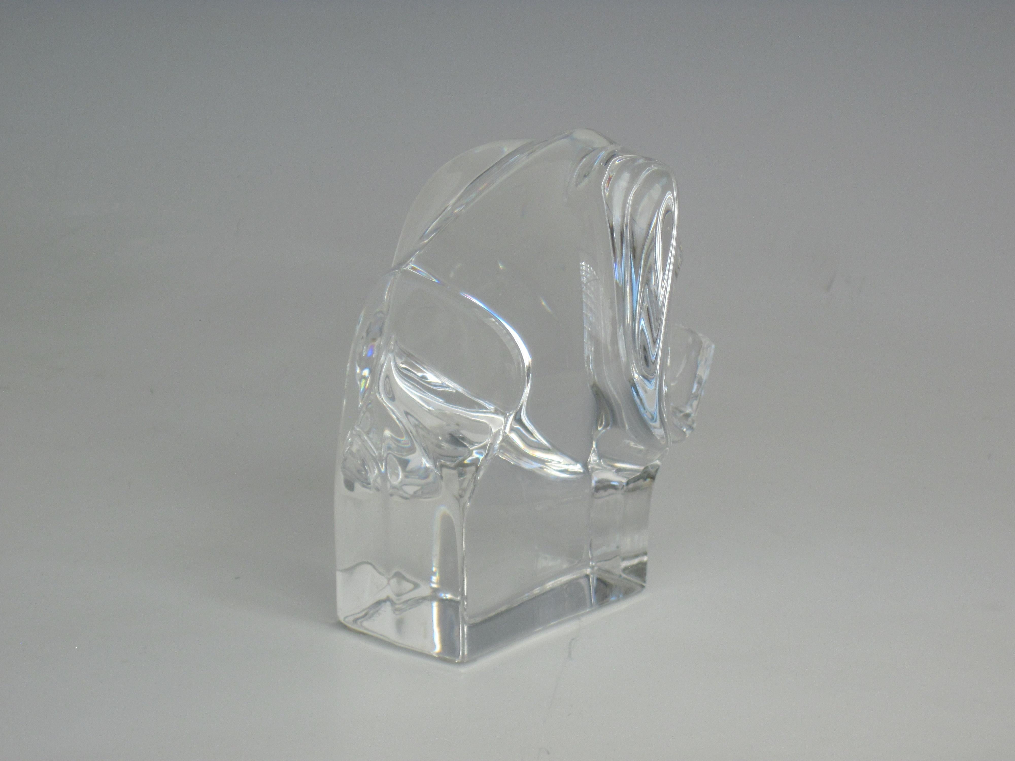 Orrefors Sweden Crystal Elephant Paperweight Desk Accessory In Good Condition In Ferndale, MI