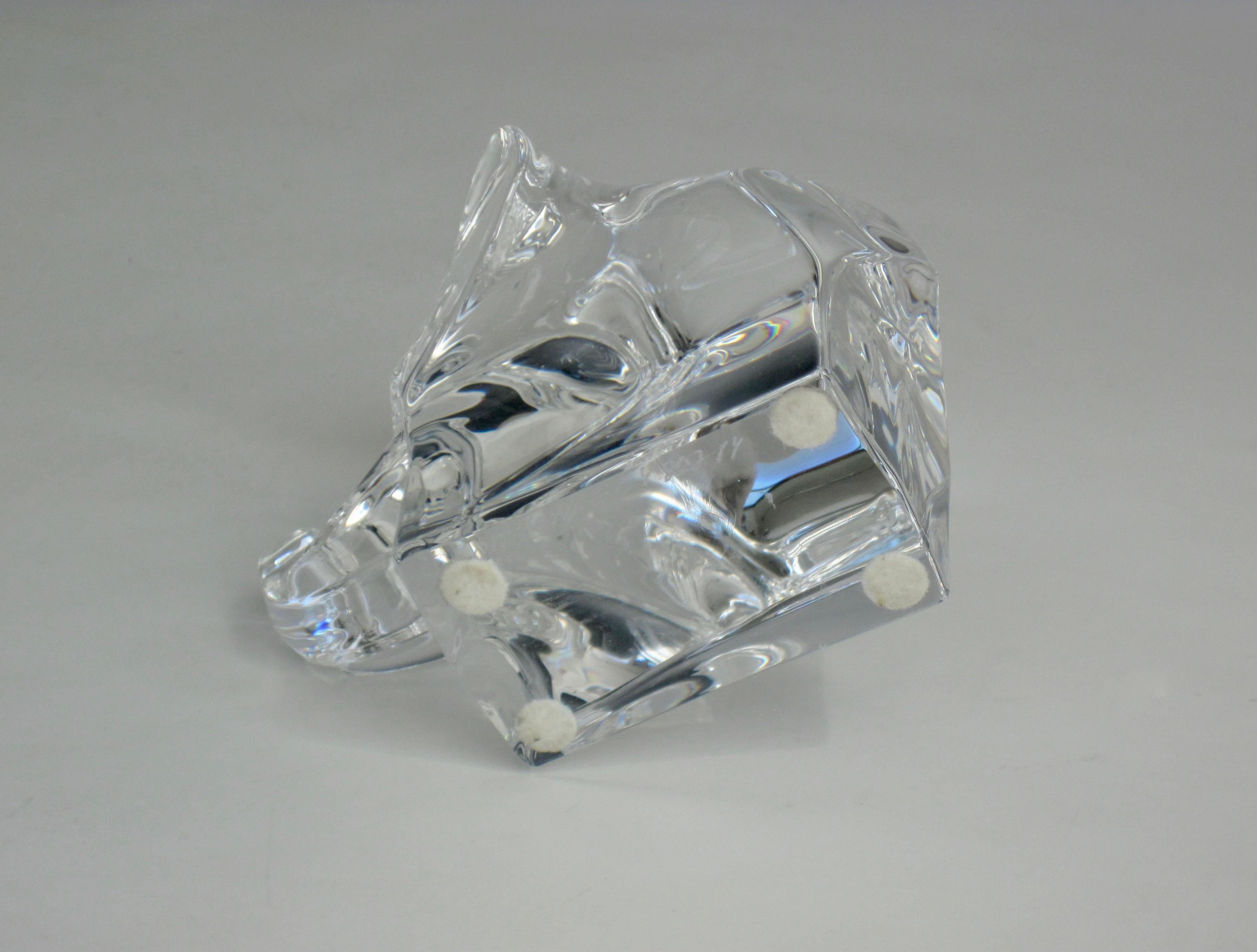 Orrefors Sweden Crystal Elephant Paperweight Desk Accessory 1