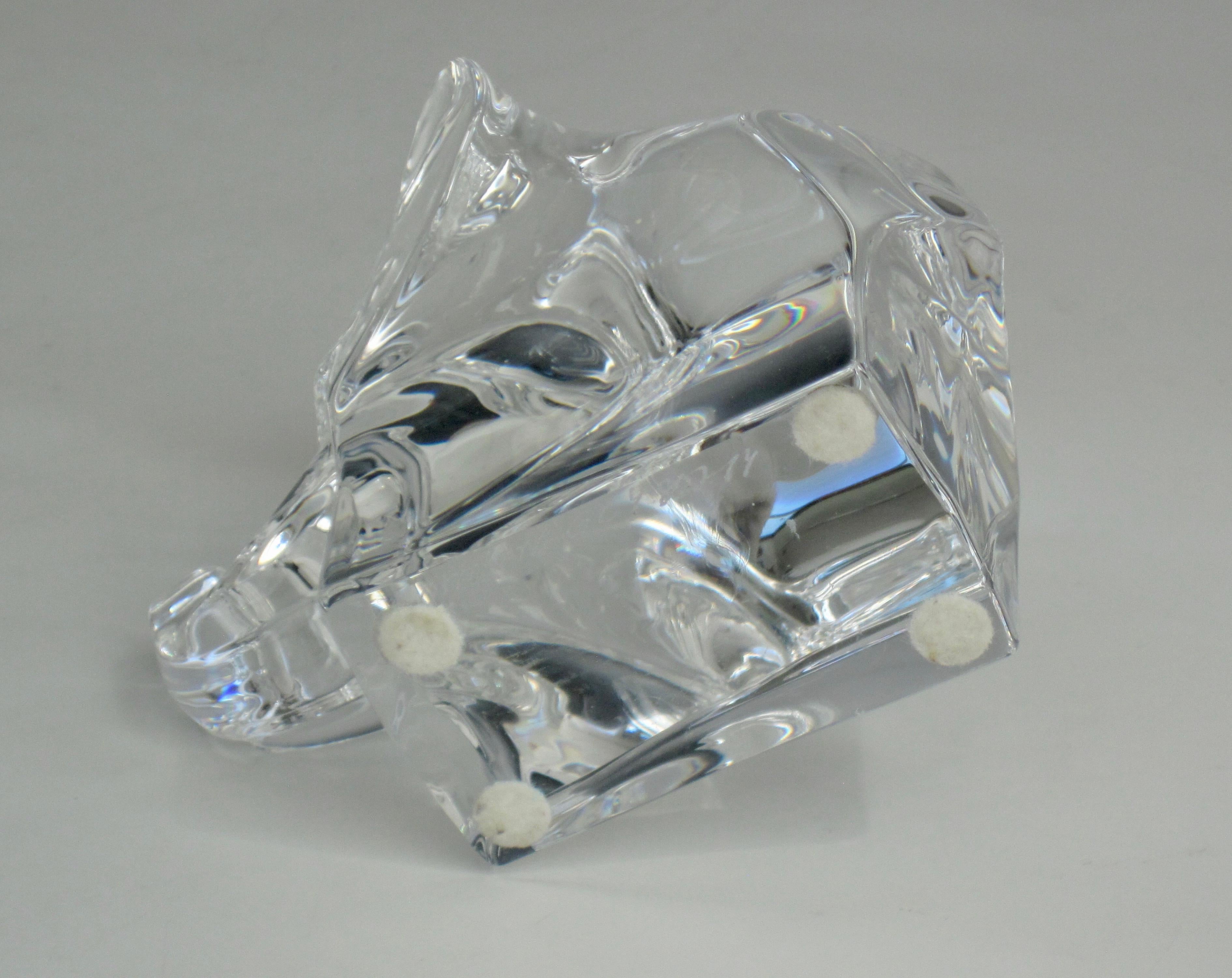Orrefors Sweden Crystal Elephant Paperweight Desk Accessory 2