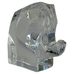 Orrefors Sweden Crystal Elephant Paperweight Desk Accessory