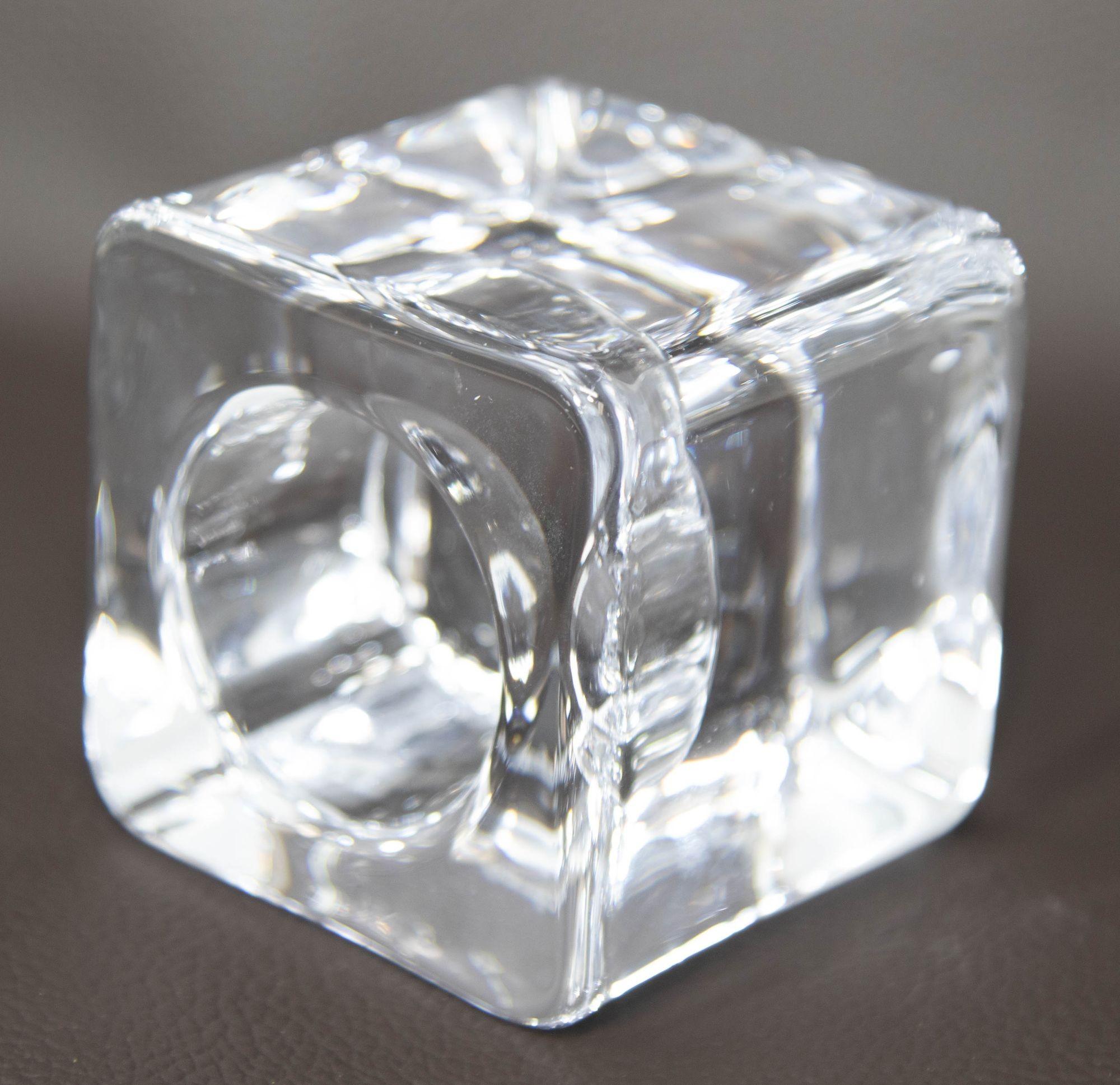 Portacandele a cubetti di ghiaccio in cristallo di Orrefors Sweden di Goran Warff 1980 in vendita 3