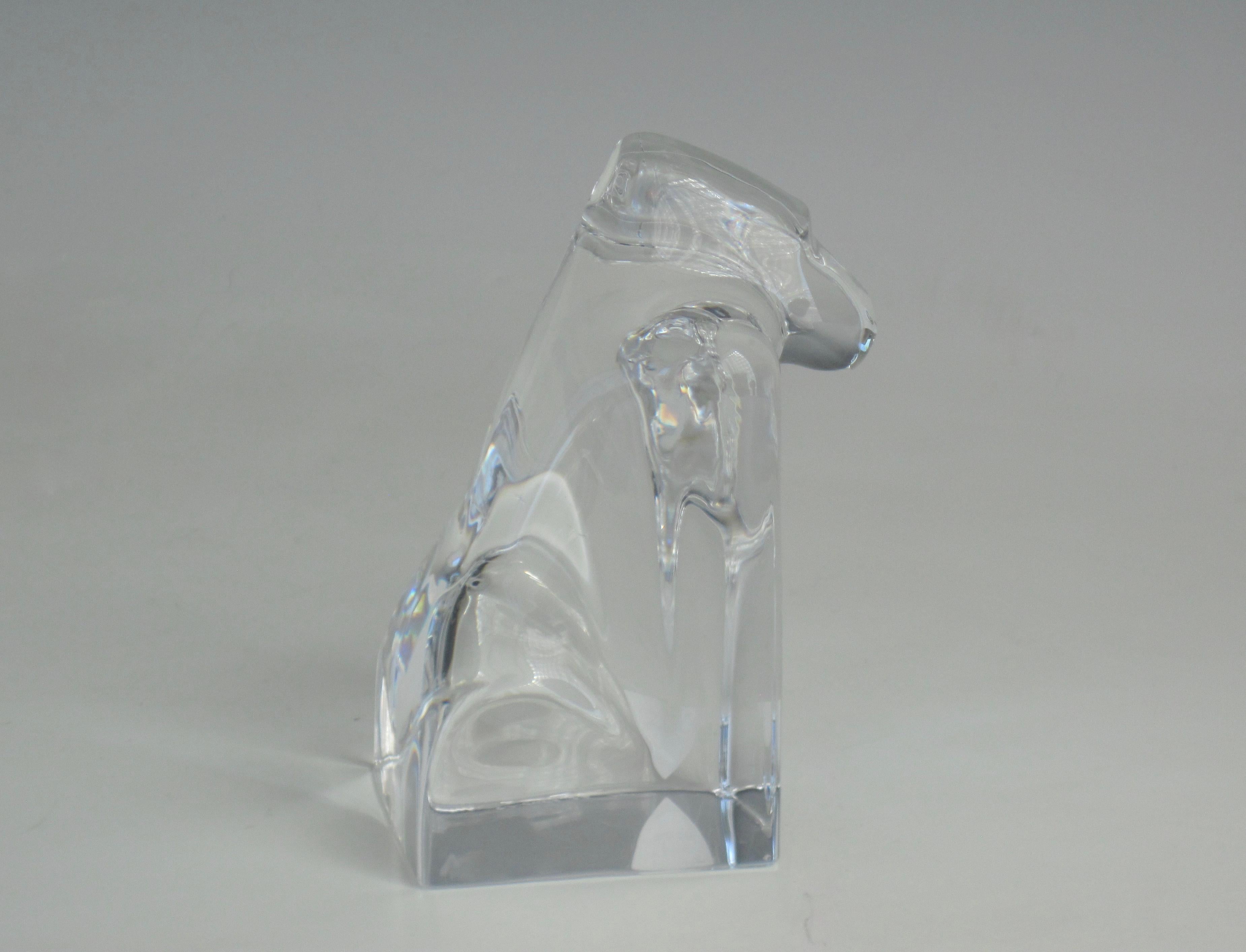 Orrefors Sweden Crystal Gorilla Paperweight Desk Accessory In Good Condition For Sale In Ferndale, MI