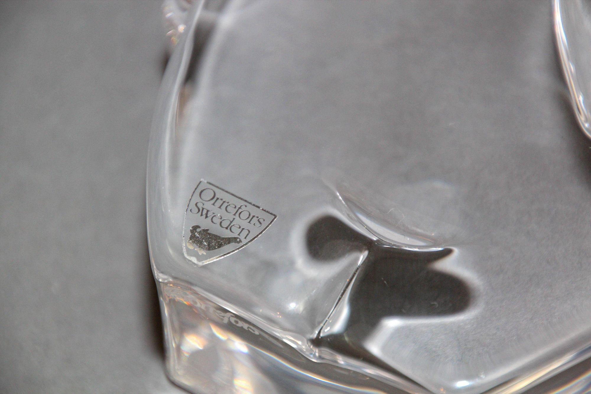 Orrefors Schweden Martti Rytkönen Kristall Elefant Orrefors Glas Briefbeschwerer im Angebot 5