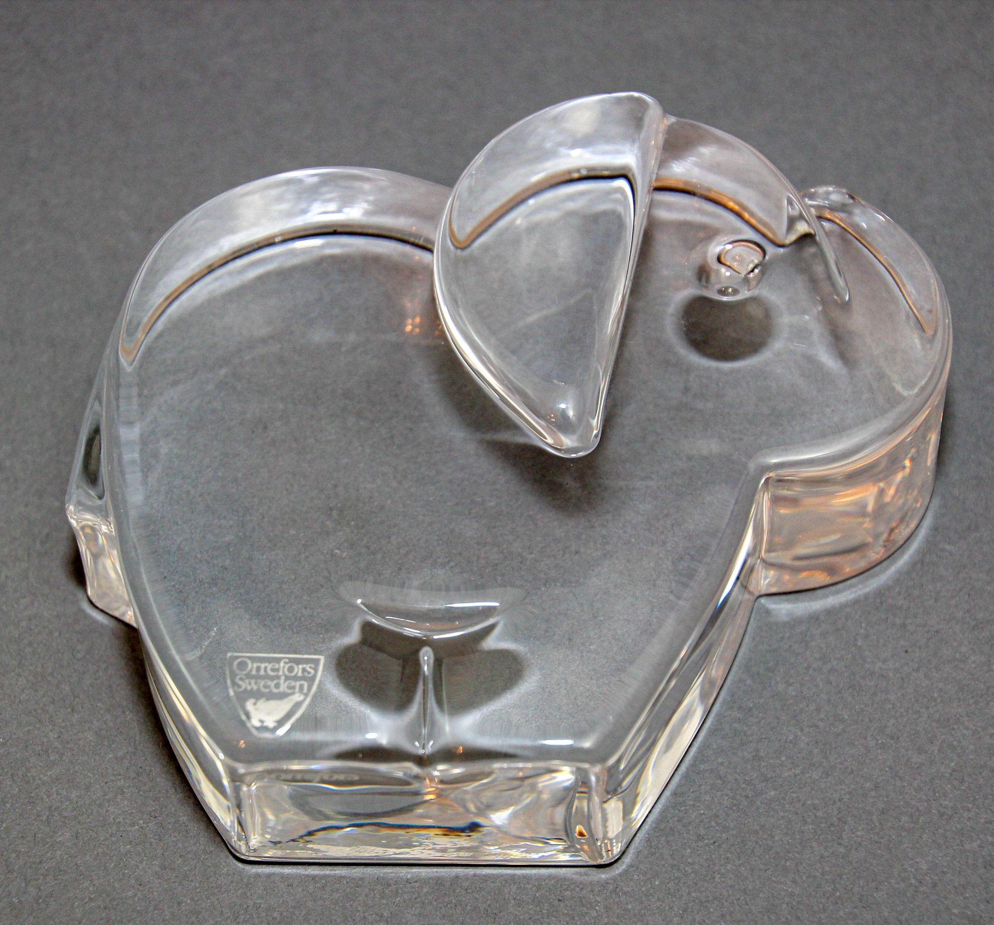 Orrefors Schweden Martti Rytkönen Kristall Elefant Orrefors Glas Briefbeschwerer im Angebot 6