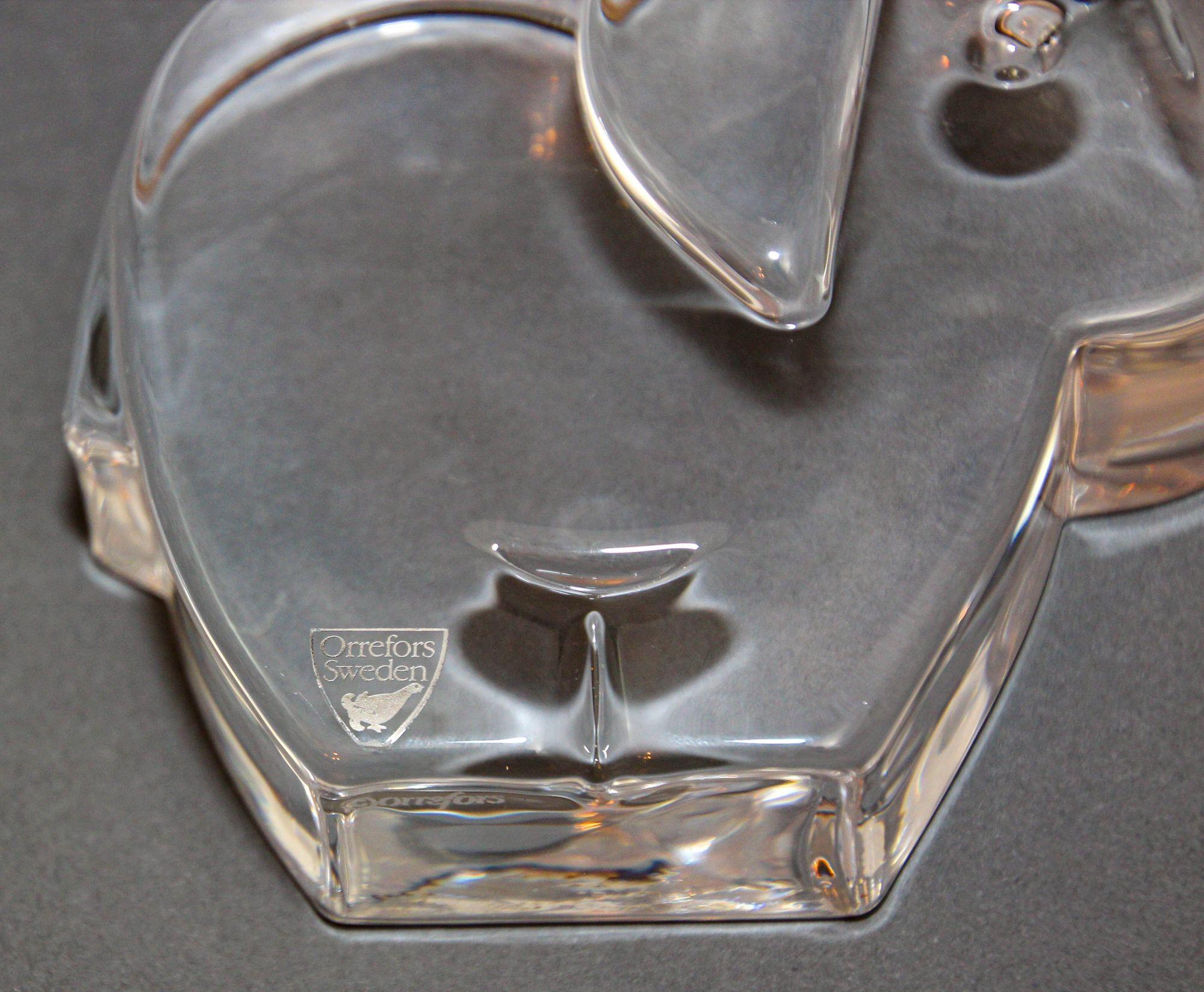 Orrefors Schweden Martti Rytkönen Kristall Elefant Orrefors Glas Briefbeschwerer im Angebot 8