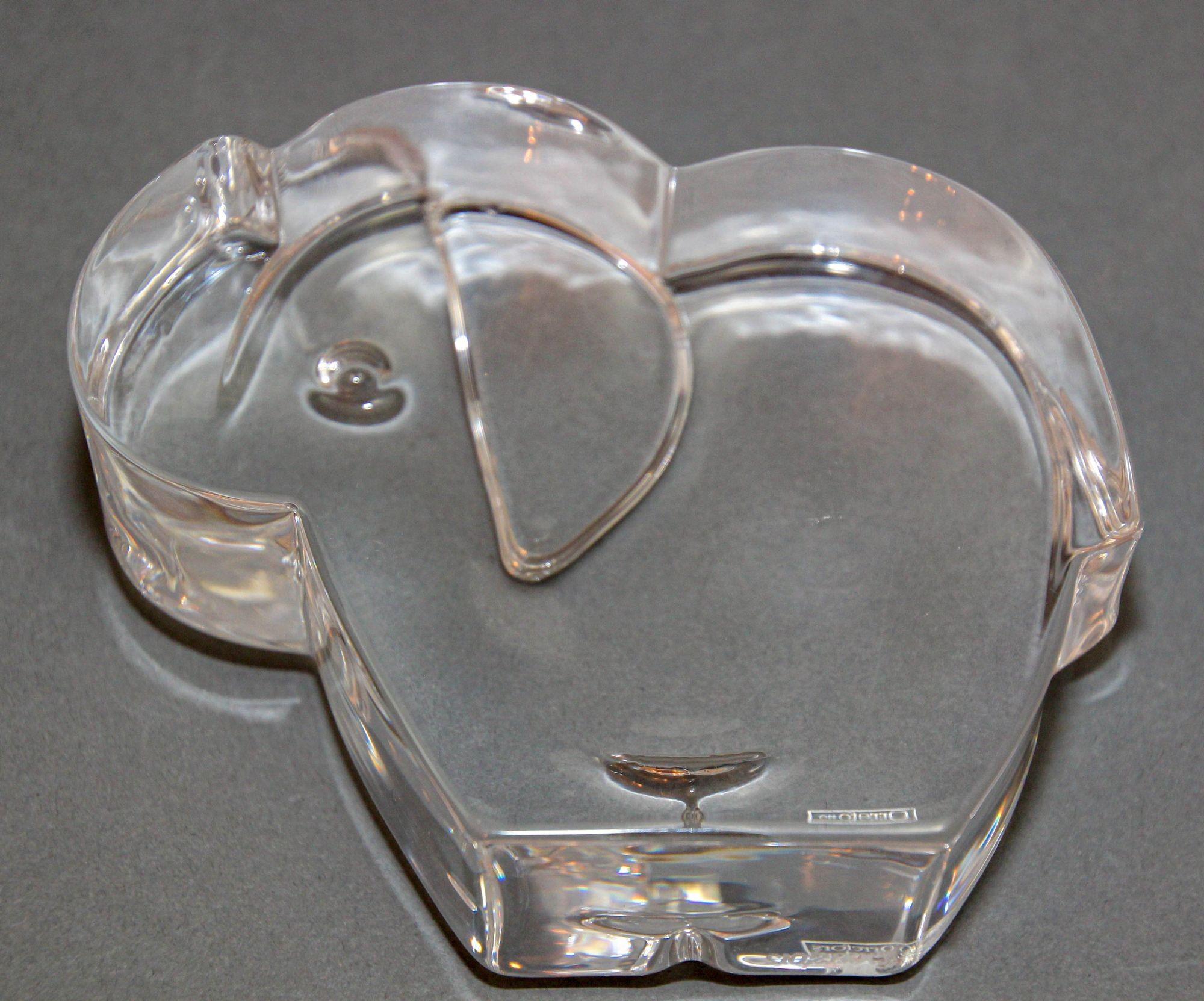 Orrefors Schweden Martti Rytkönen Kristall Elefant Orrefors Glas Briefbeschwerer im Angebot 1