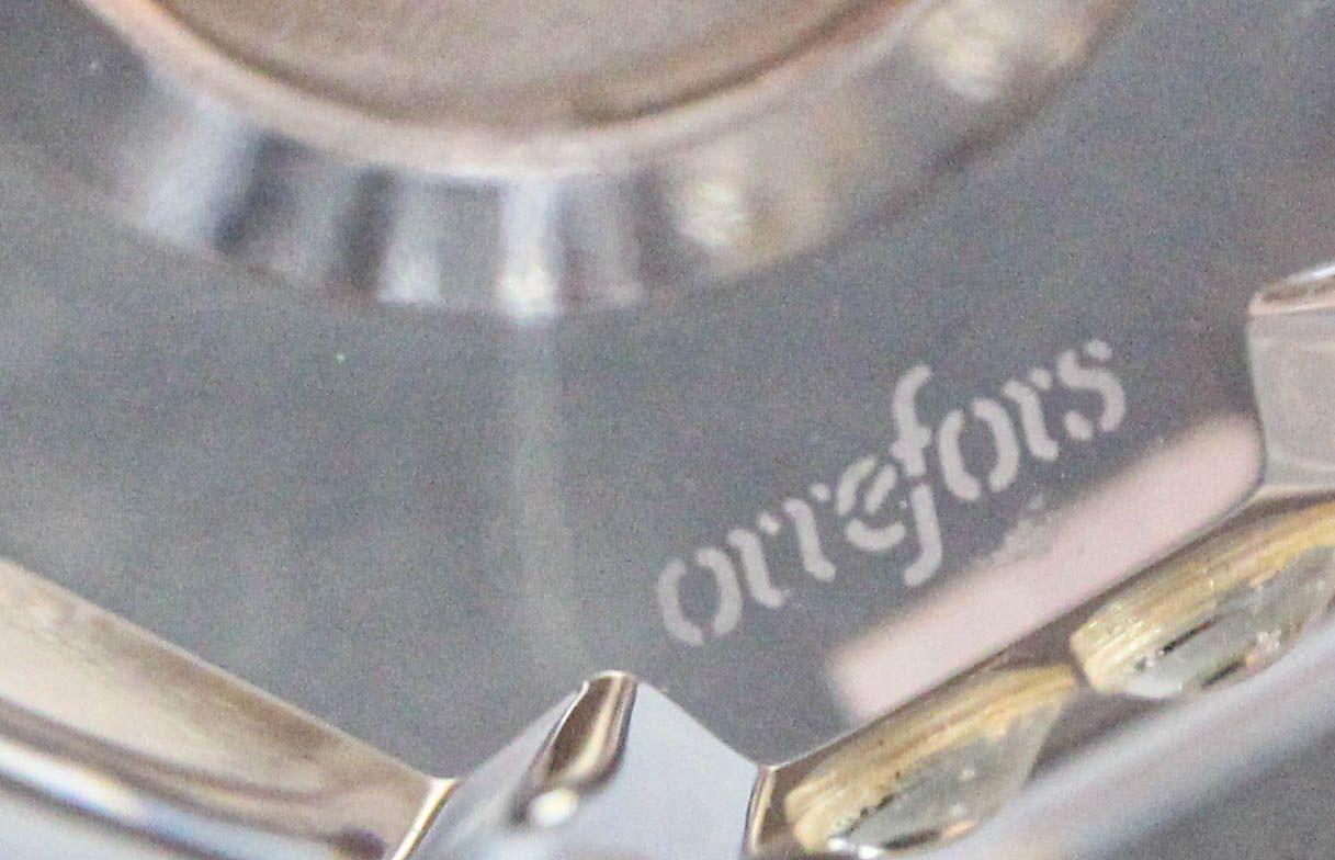 Orrefors Sweden Orion Crystal Desk Clock Paperweight 1970s 4