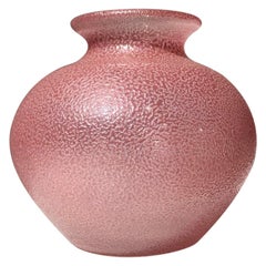 Orrefors Sweden Pink Textured Glass Vase