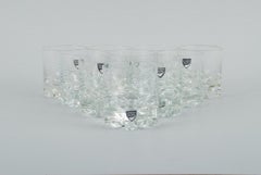 Orrefors. Swedish art glass. A set of 10 whiskey glasses.