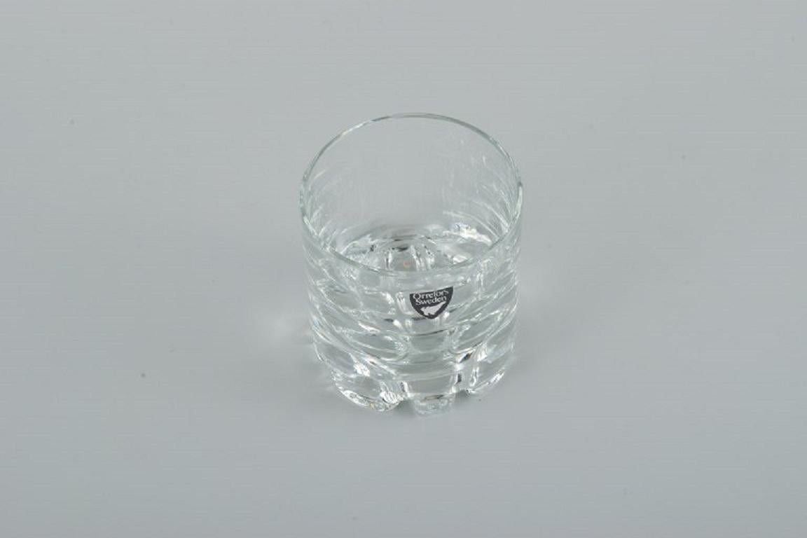 Glass Orrefors. Swedish art glass. A set of 10 whiskey glasses. For Sale