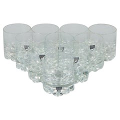 Orrefors. Swedish art glass. A set of 10 whiskey glasses.