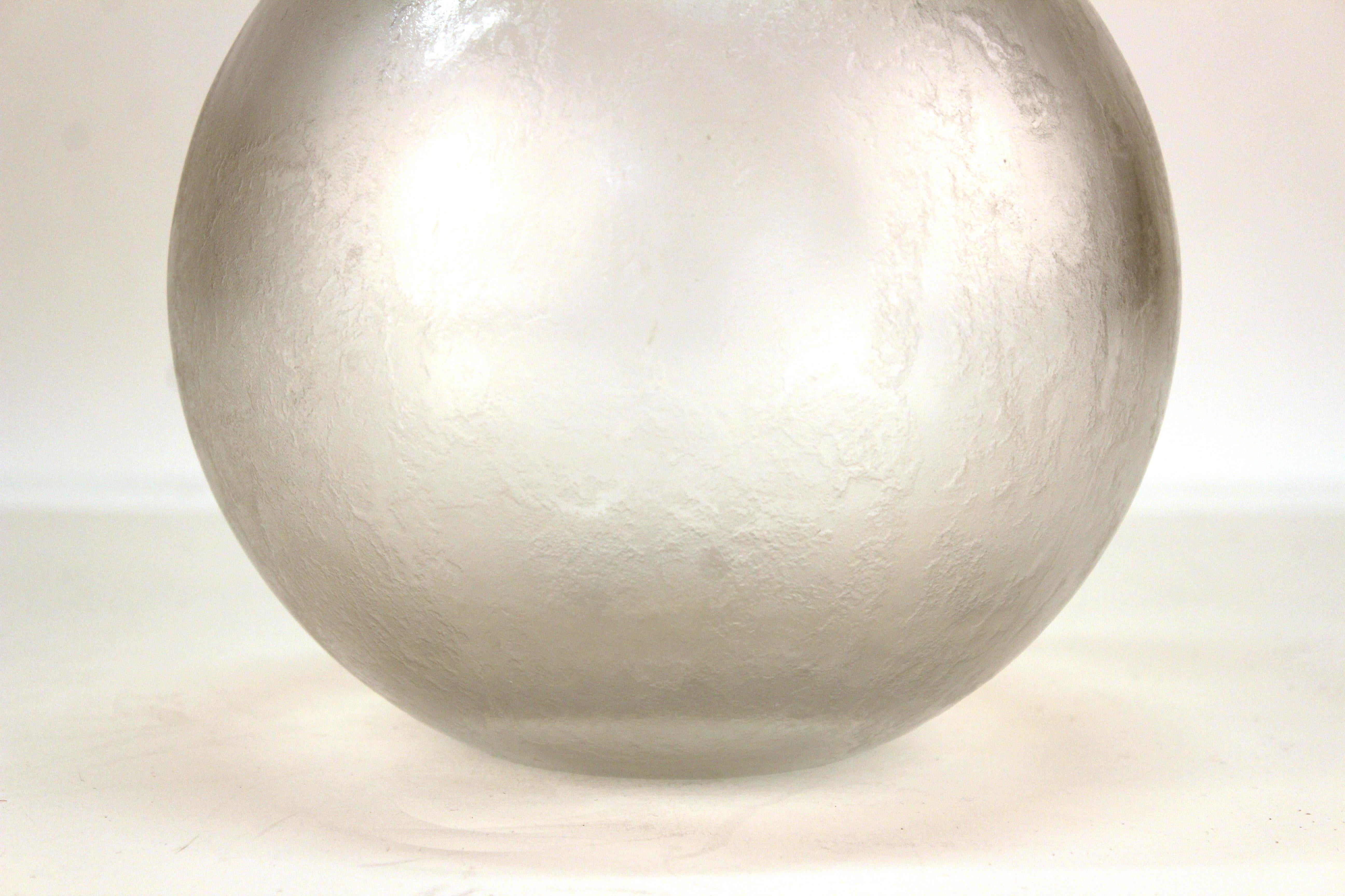 20th Century Orrefors Swedish Midcentury Iridescent Globular Glass Vase