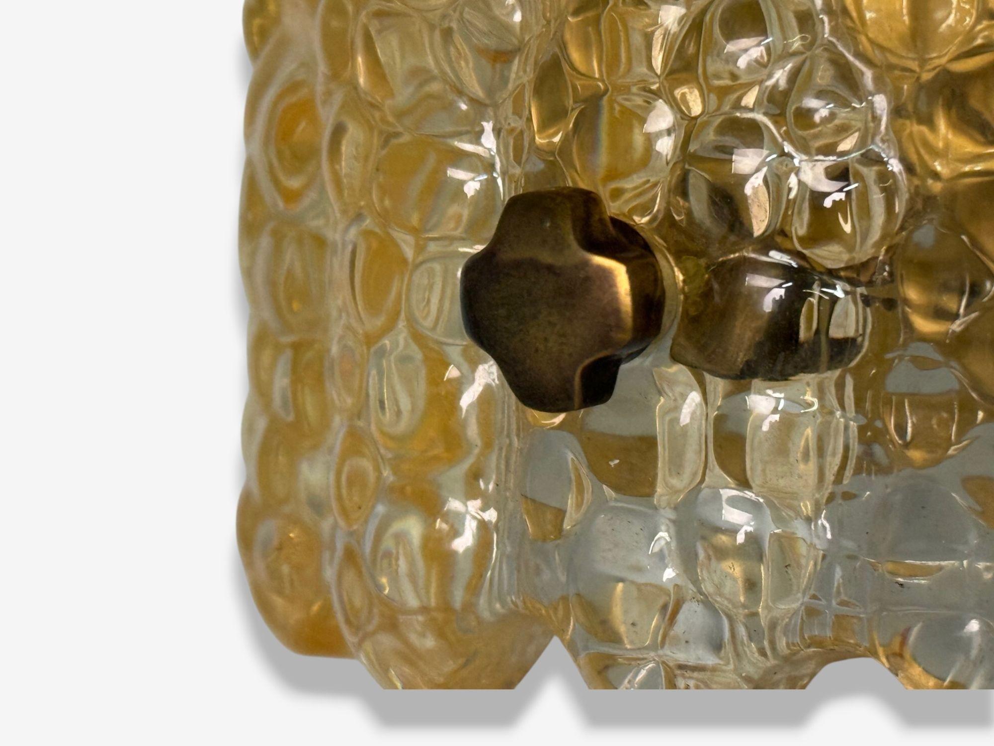 Orrefors, Swedish Modern, Brass, Glass, Wall Light, Sweden, 1960s For Sale 2