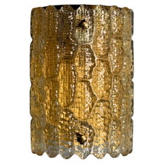 Orrefors, Swedish Modern, Brass, Glass, Wall Light, Sweden, 1960s