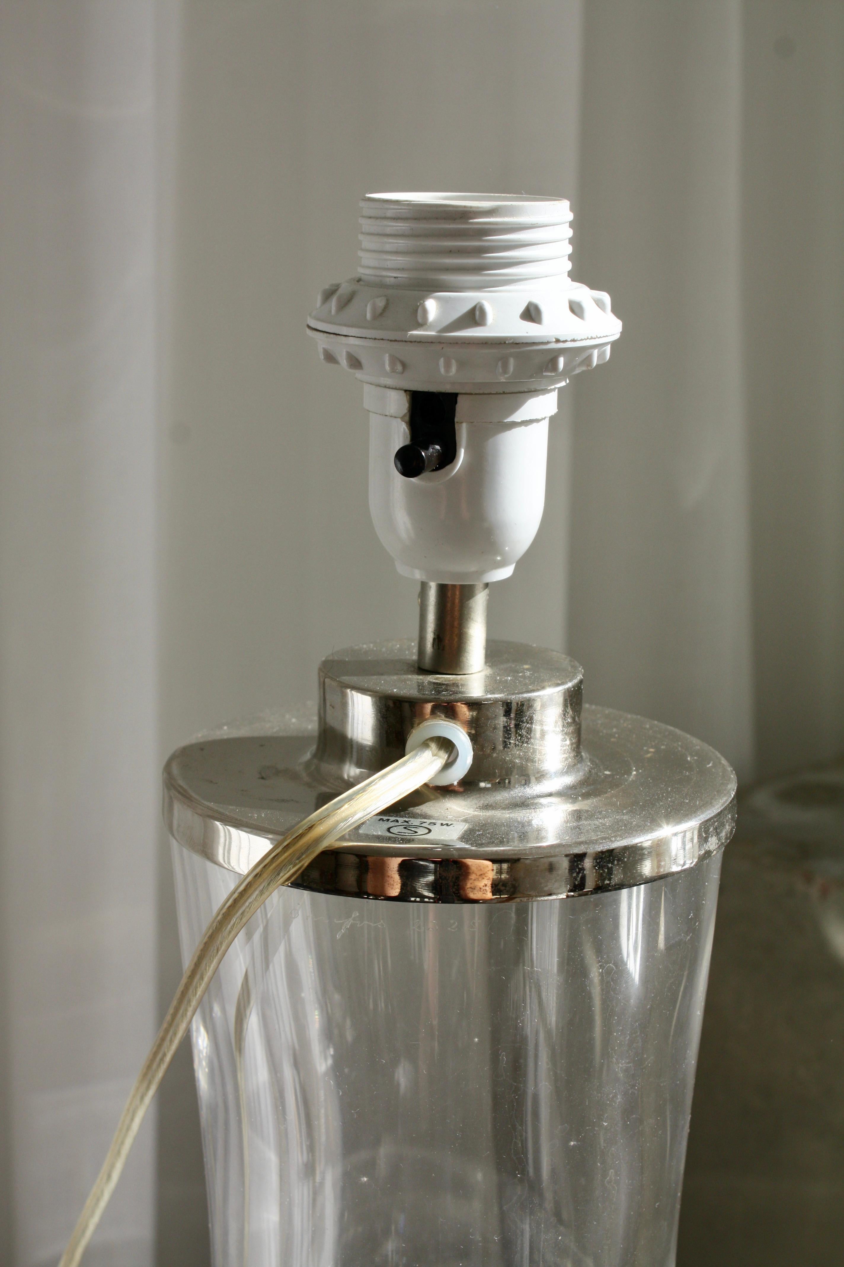Orrefors Table Lamp No. 2325 by Olle Alberius, 1970s – Swedish Crystal Design For Sale 8