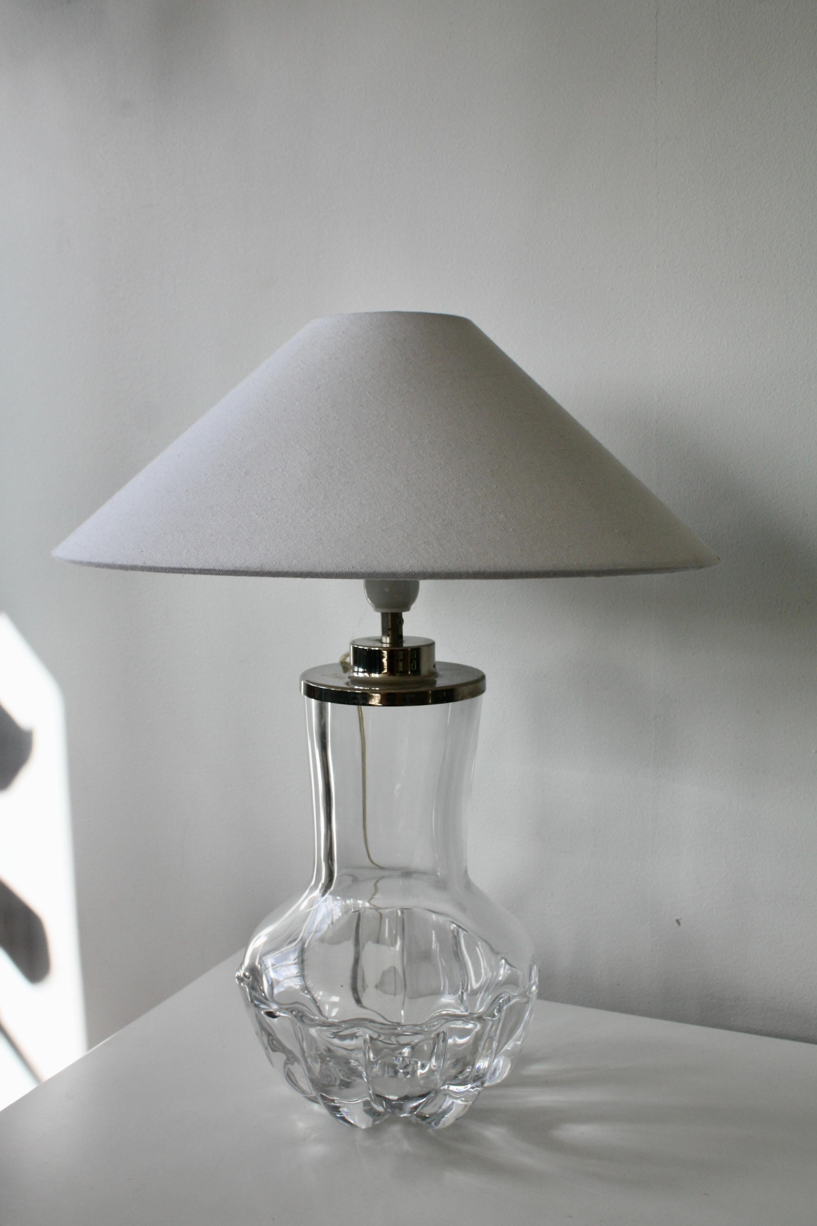Orrefors Table Lamp No. 2325 by Olle Alberius, 1970s – Swedish Crystal Design In Good Condition For Sale In Västra Frölunda, SE