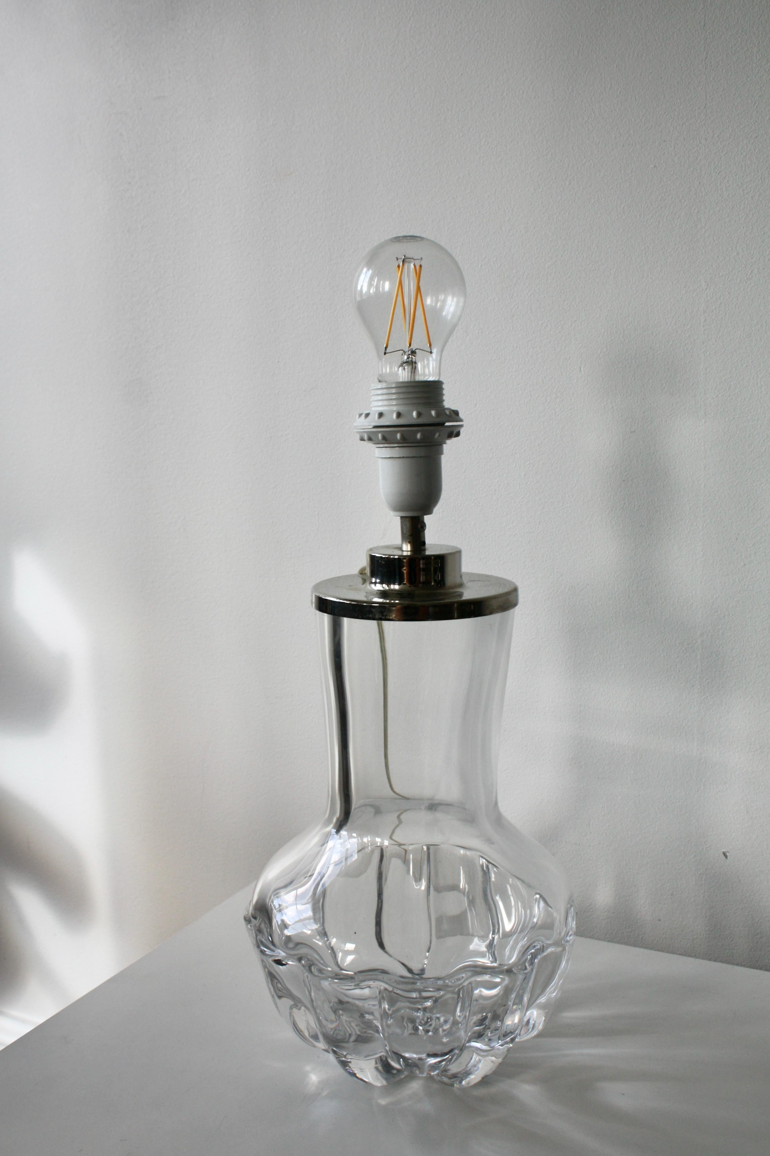 Orrefors Table Lamp No. 2325 by Olle Alberius, 1970s – Swedish Crystal Design For Sale 2