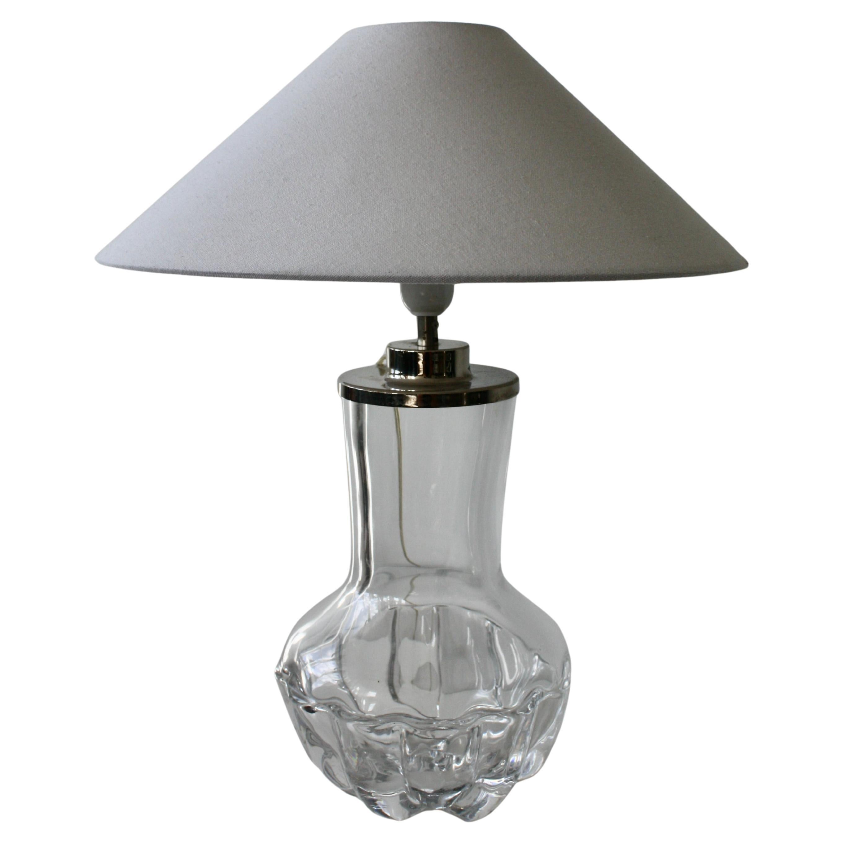 Orrefors Table Lamp No. 2325 by Olle Alberius, 1970s – Swedish Crystal Design For Sale