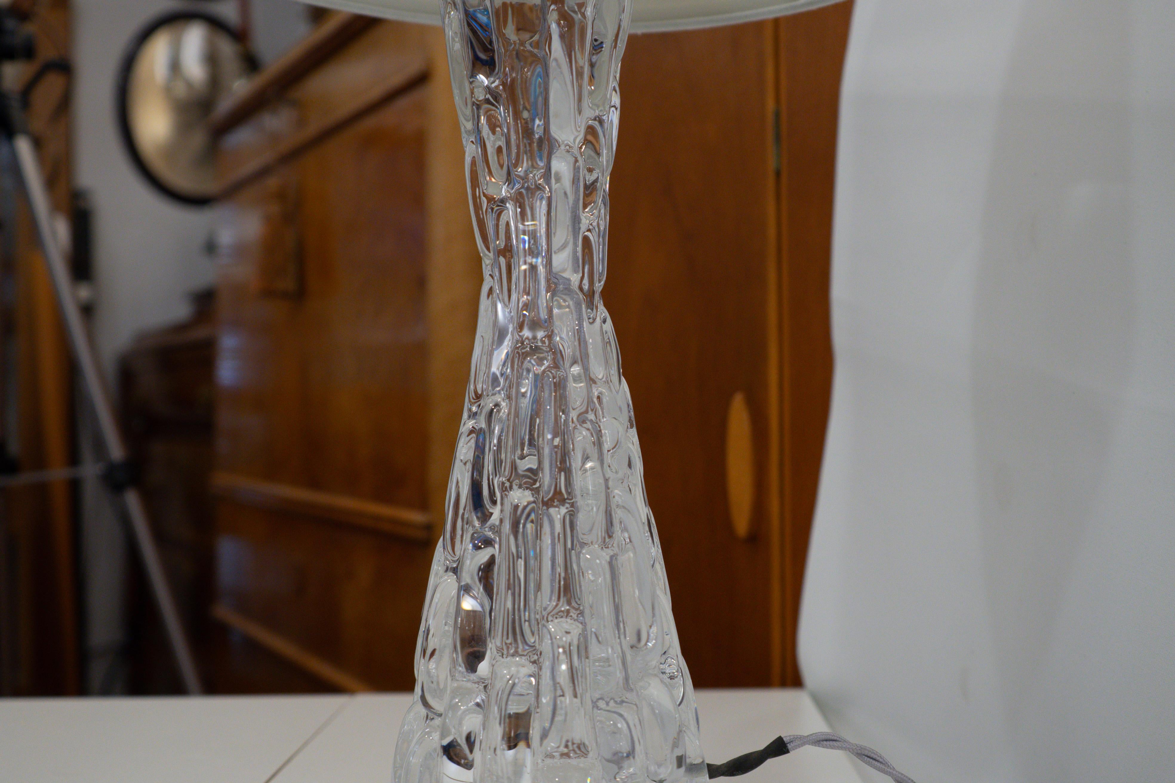 Swedish Orrefors Table Lamp Pair For Sale