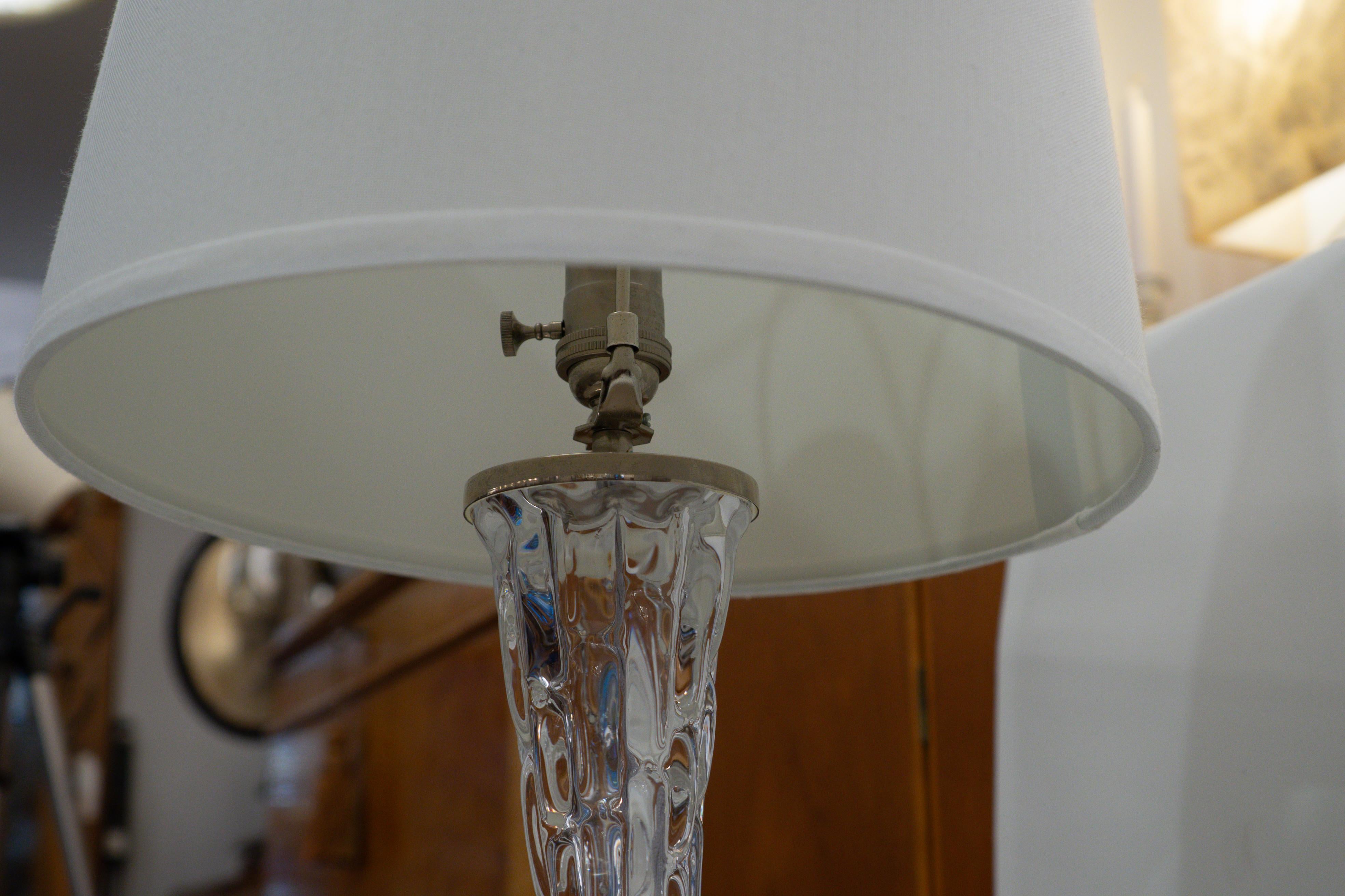 Orrefors Table Lamp Pair In Good Condition For Sale In New York, NY