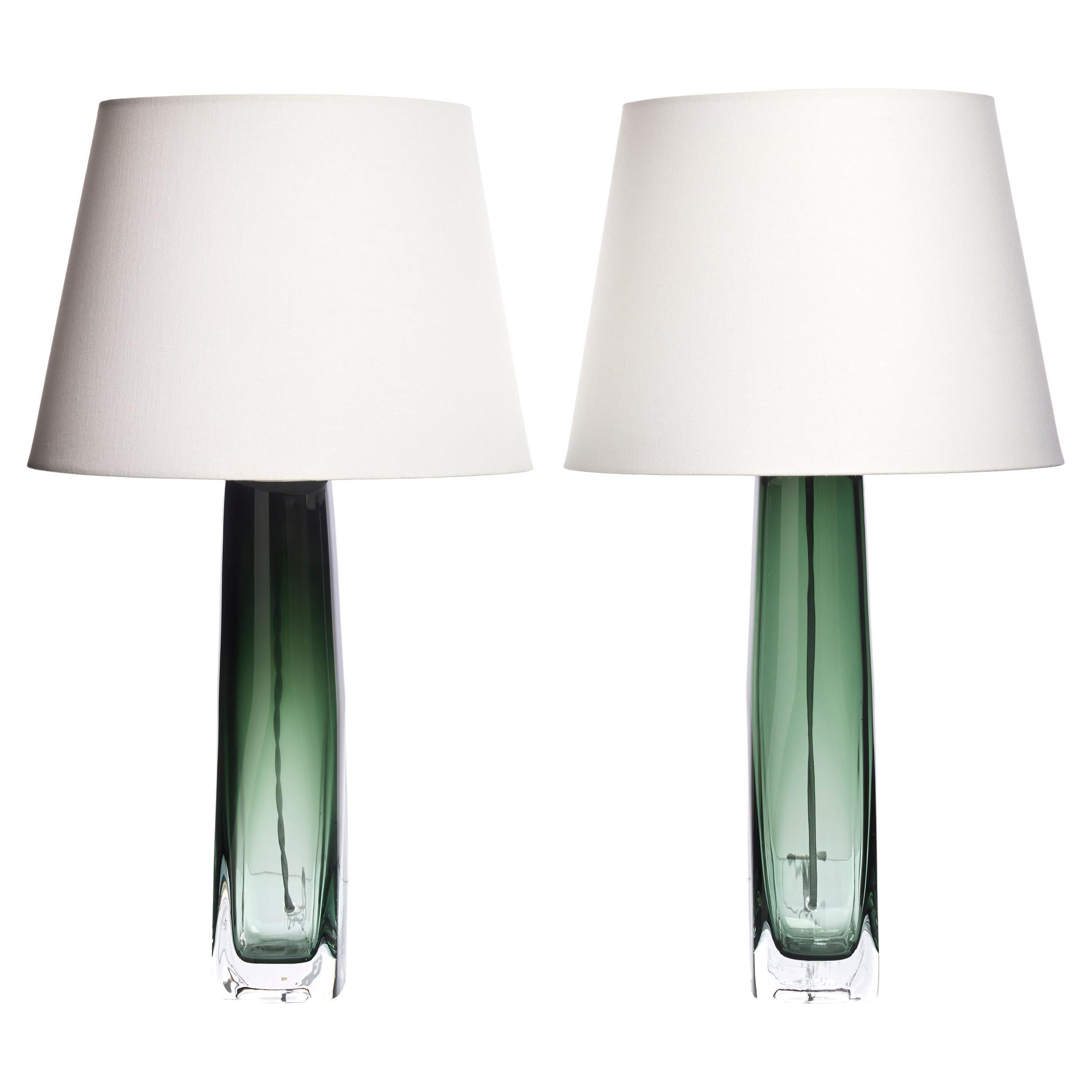 Orrefors Tischlampen Design by Carl Fagerlund Orrefors, Schweden, 1960, 2 Stück