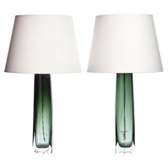 Orrefors Table Lamps Design by Carl Fagerlund Orrefors, Sweden, 1960, Set of 2